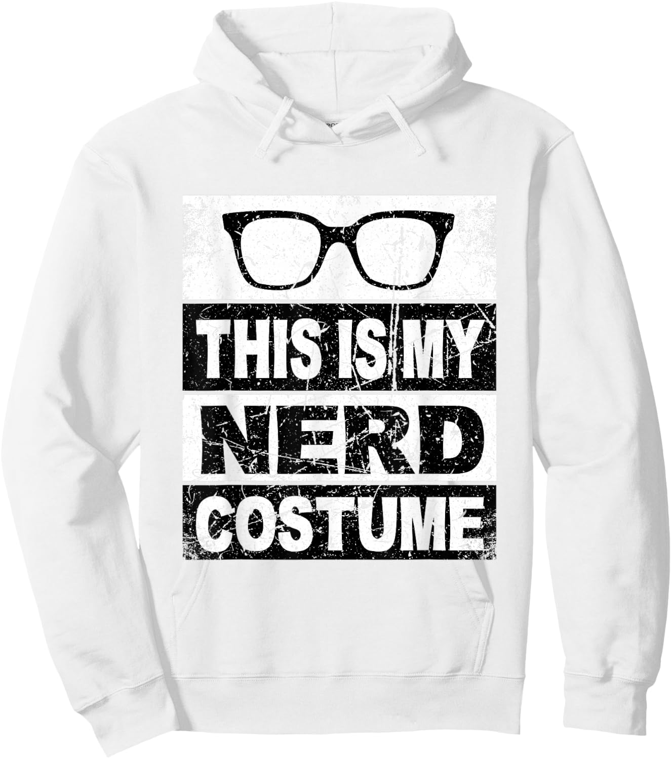 Retro Nerd Costume Kids Adult Men Boys Girl White Hoodie - Hoodie | White