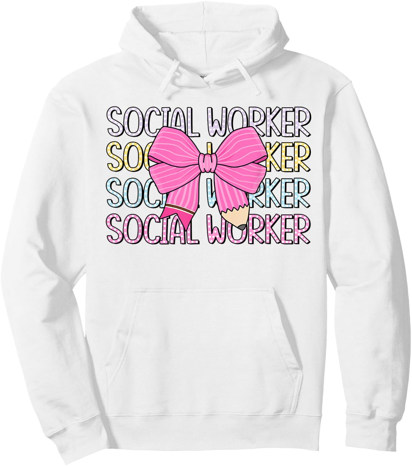 Retro Social Worker Coquette Bow Dalmatian Back To School Hoodie - Hoodie | White