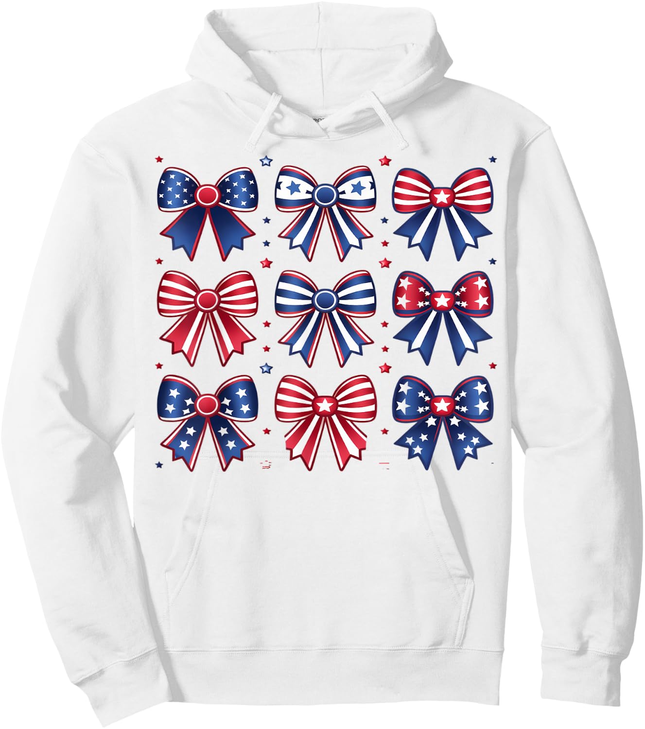 Coquette Bows 4th July Patriotic Women Girls Kids Coquette Hoodie - Hoodie | White