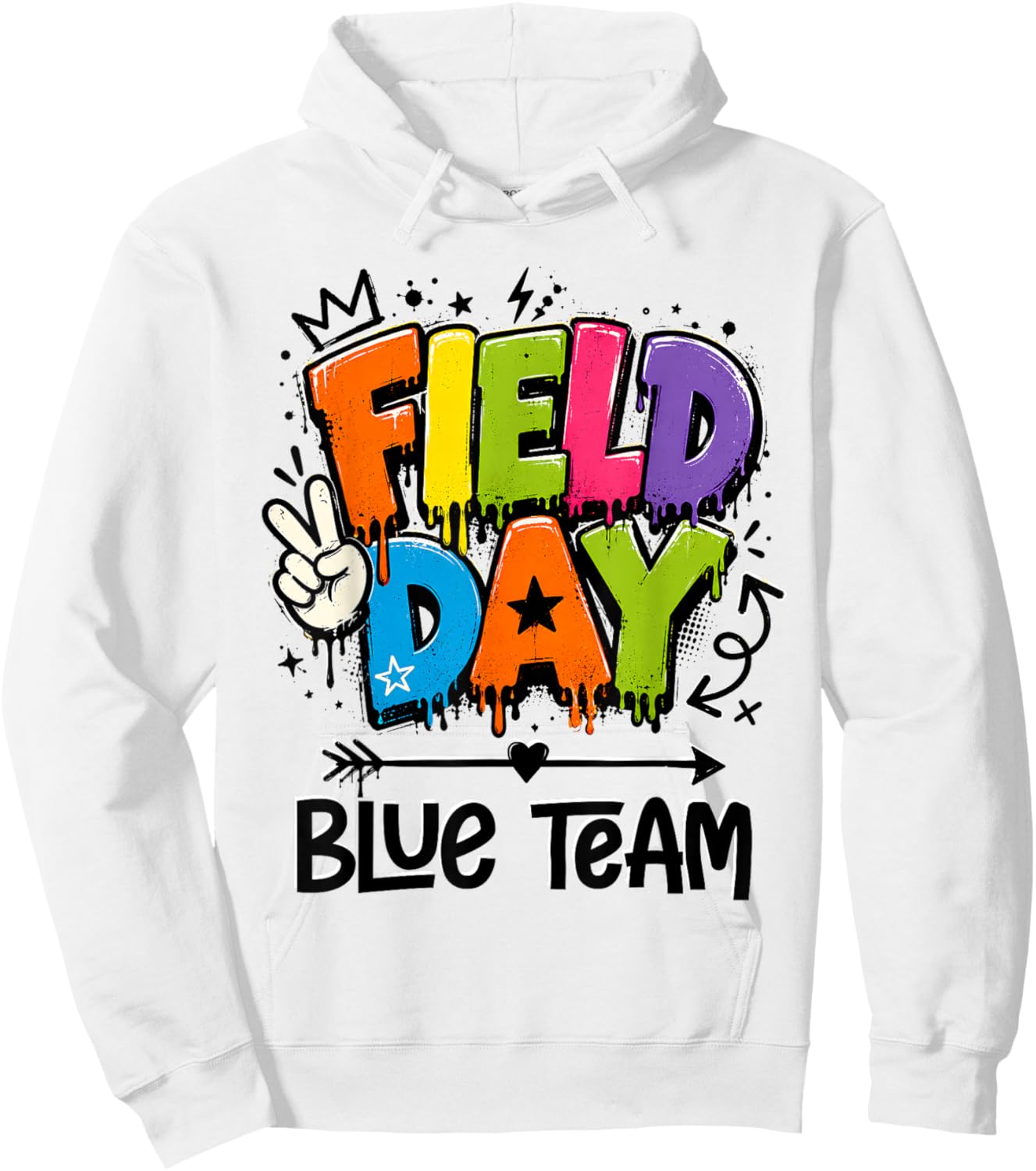 Funny Blue Team Field Day 2026 Drip Teacher Boy Girl Kids Hoodie - Hoodie | White