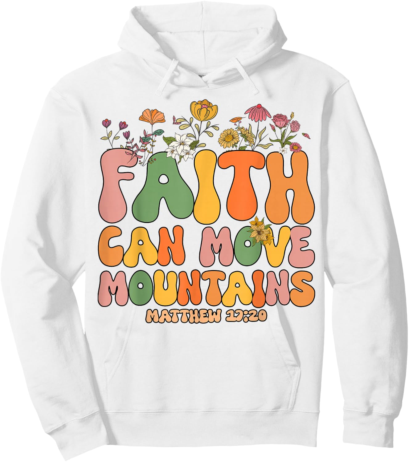 Toddler Faith Can Move Mountains Kids Girl Christian Jesus Hoodie - Hoodie | White