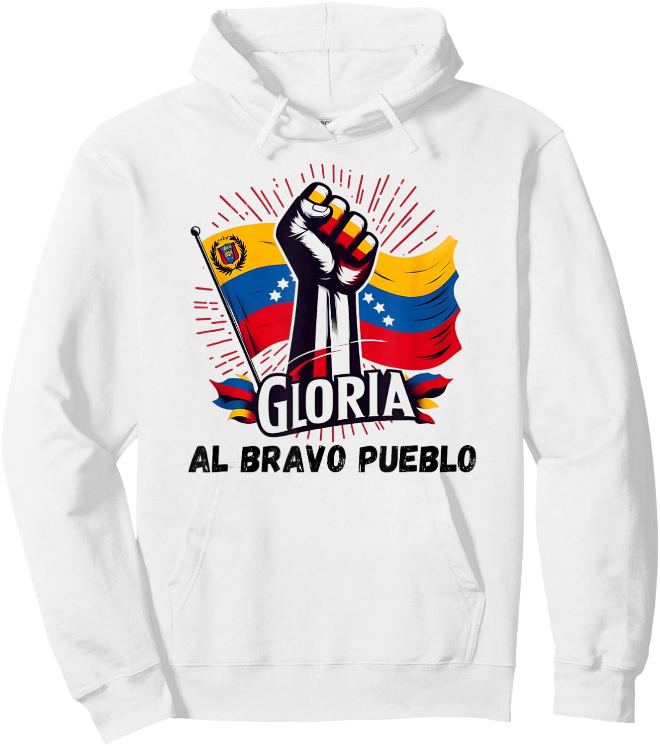 2025 Venezuela Gloria Al Bravo Venezuelan People Hoodie - Hoodie | White
