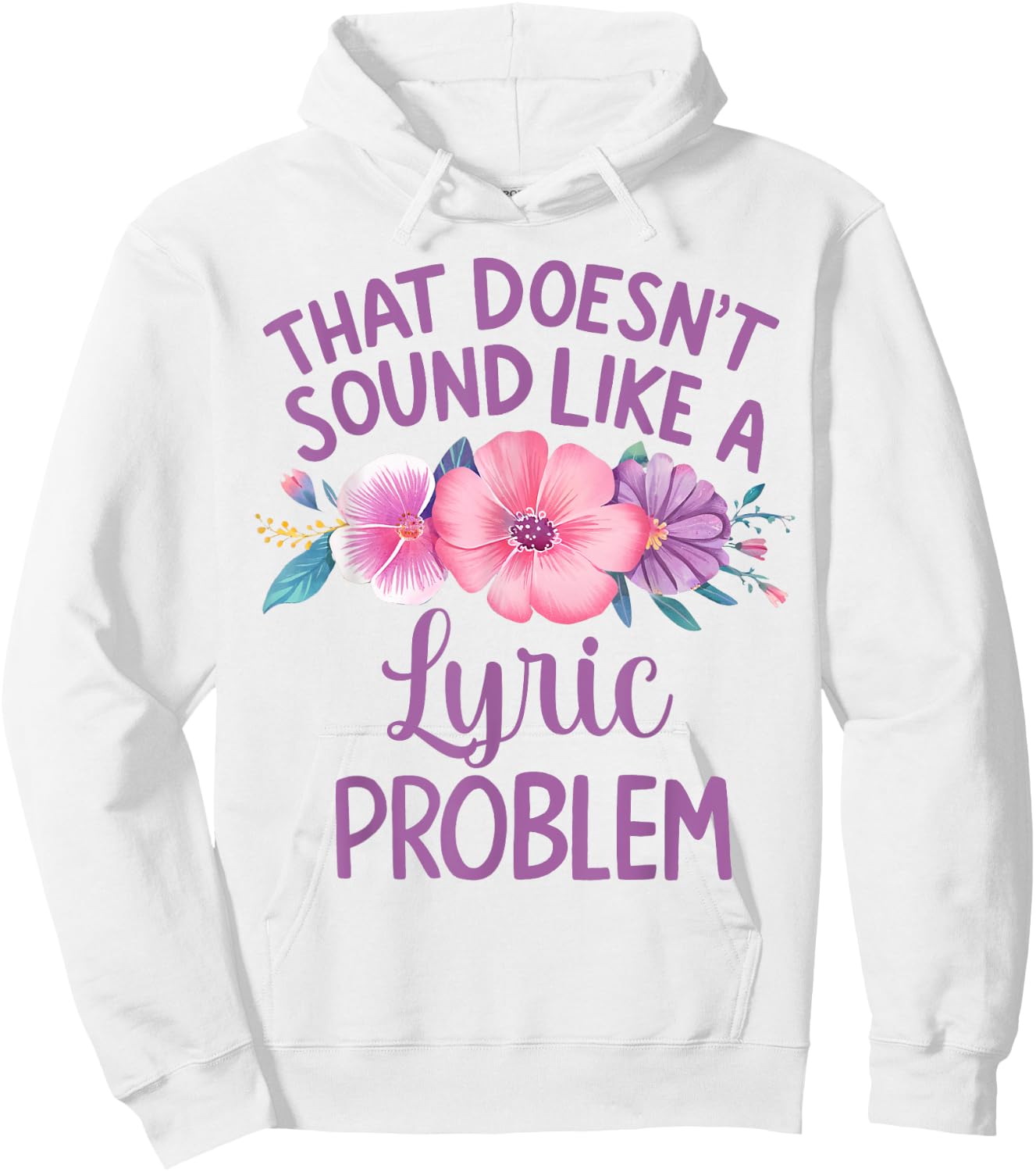 Lyric Personalized Cute Flower Girls Lyric Name Hoodie - Hoodie | White