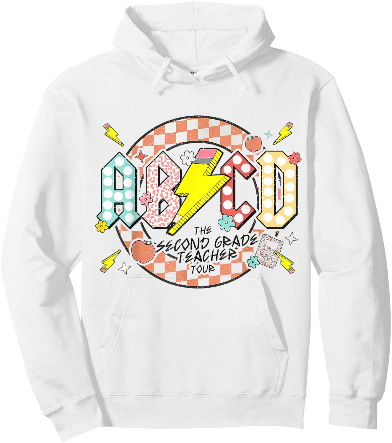 Second Grade Teacher Tour, ABCD 2nd Grade Rocks (Two Sides) Women Girls Kids Hoodie - Hoodie | White