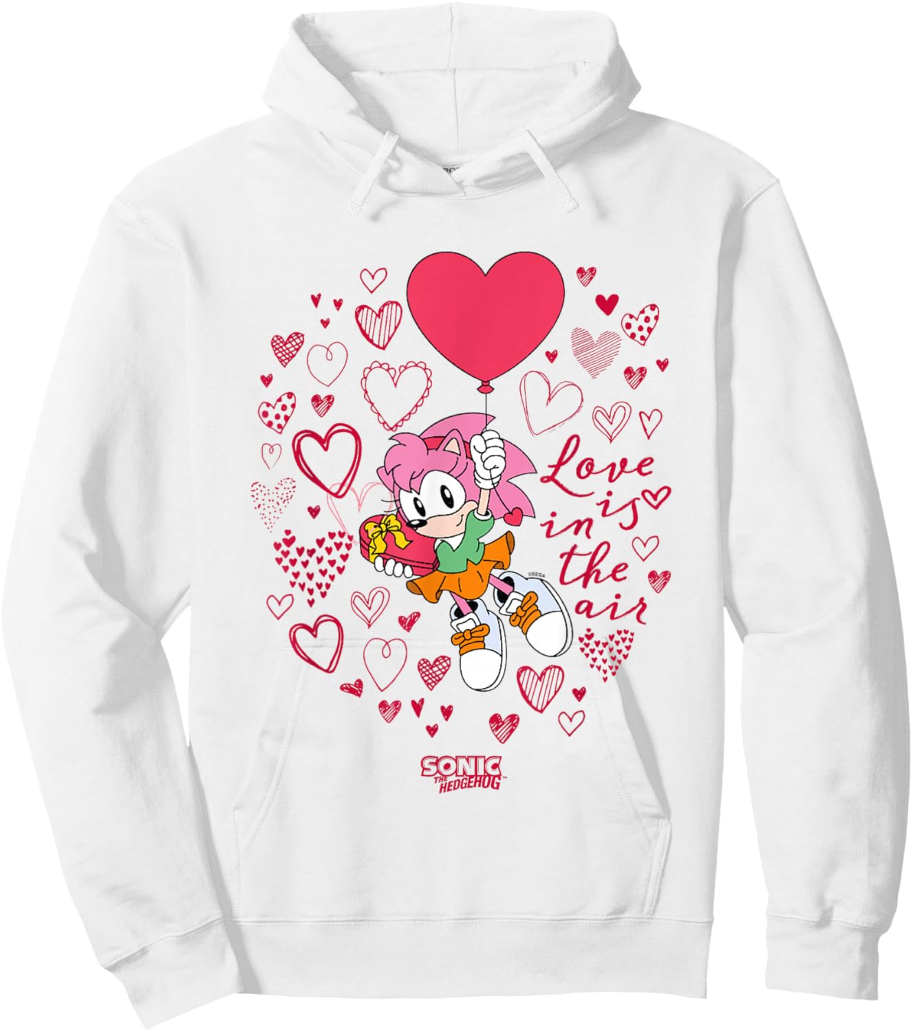 Sonic The Hedgehog Valentine's Day Love Is In The Air Logo Hoodie - Hoodie | White