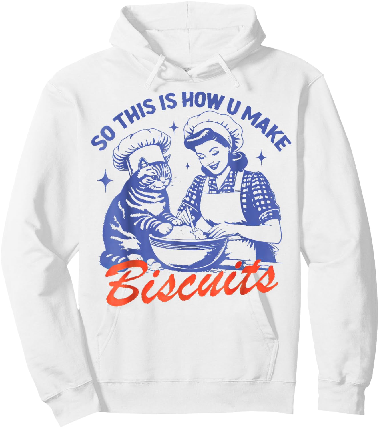 Retro Cat Biscuit So this is how u make biscuits Men Women Kids Hoodie - Hoodie | White