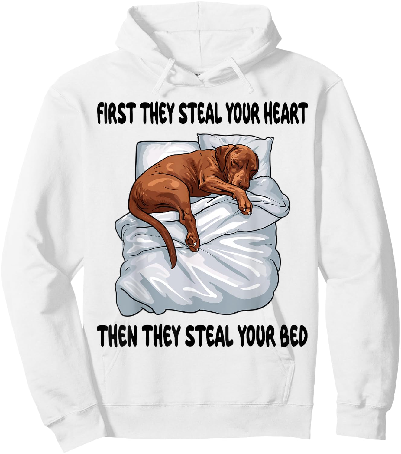 Vizsla Sleeping Pajamas Nightgown Hoodie - Hoodie | White
