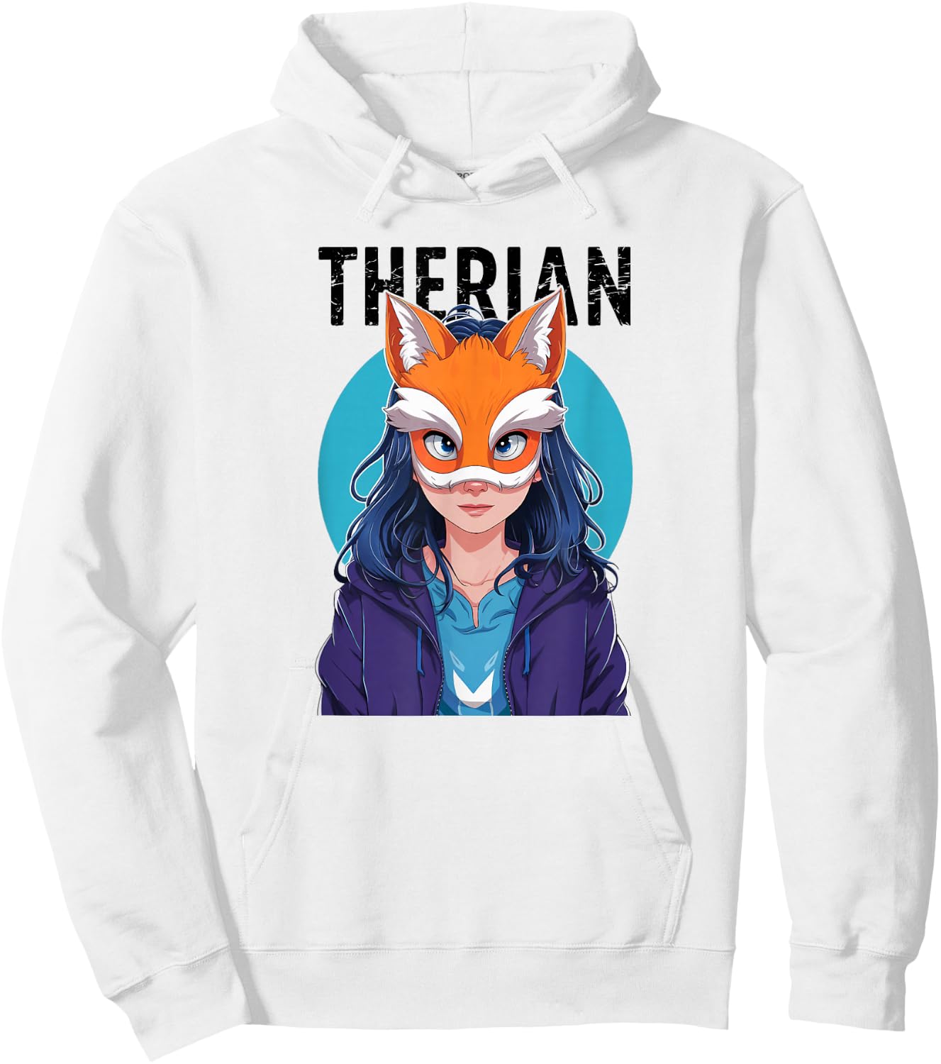 Therian Fox Mask Cute Fox Therian Stuff Hoodie - Hoodie | White