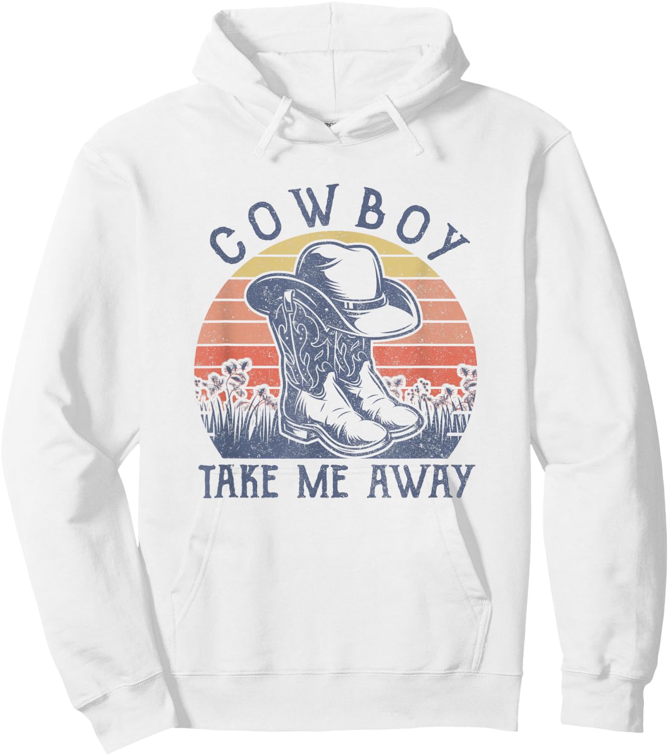 Cowboy Hat Take Me Away Vintage Western Life Country Music Hoodie - Hoodie | White