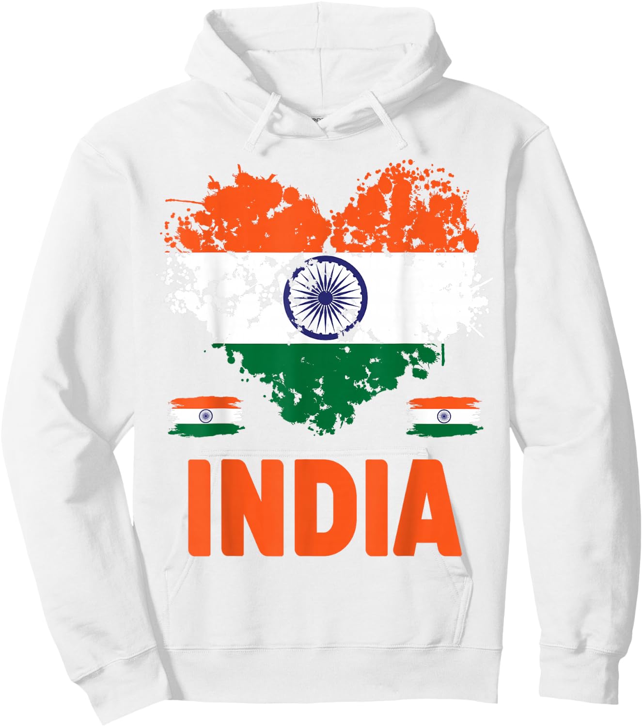 India Flag Outfit Idea For Kids & Novelty Indian Flag Heart Hoodie - Hoodie | White