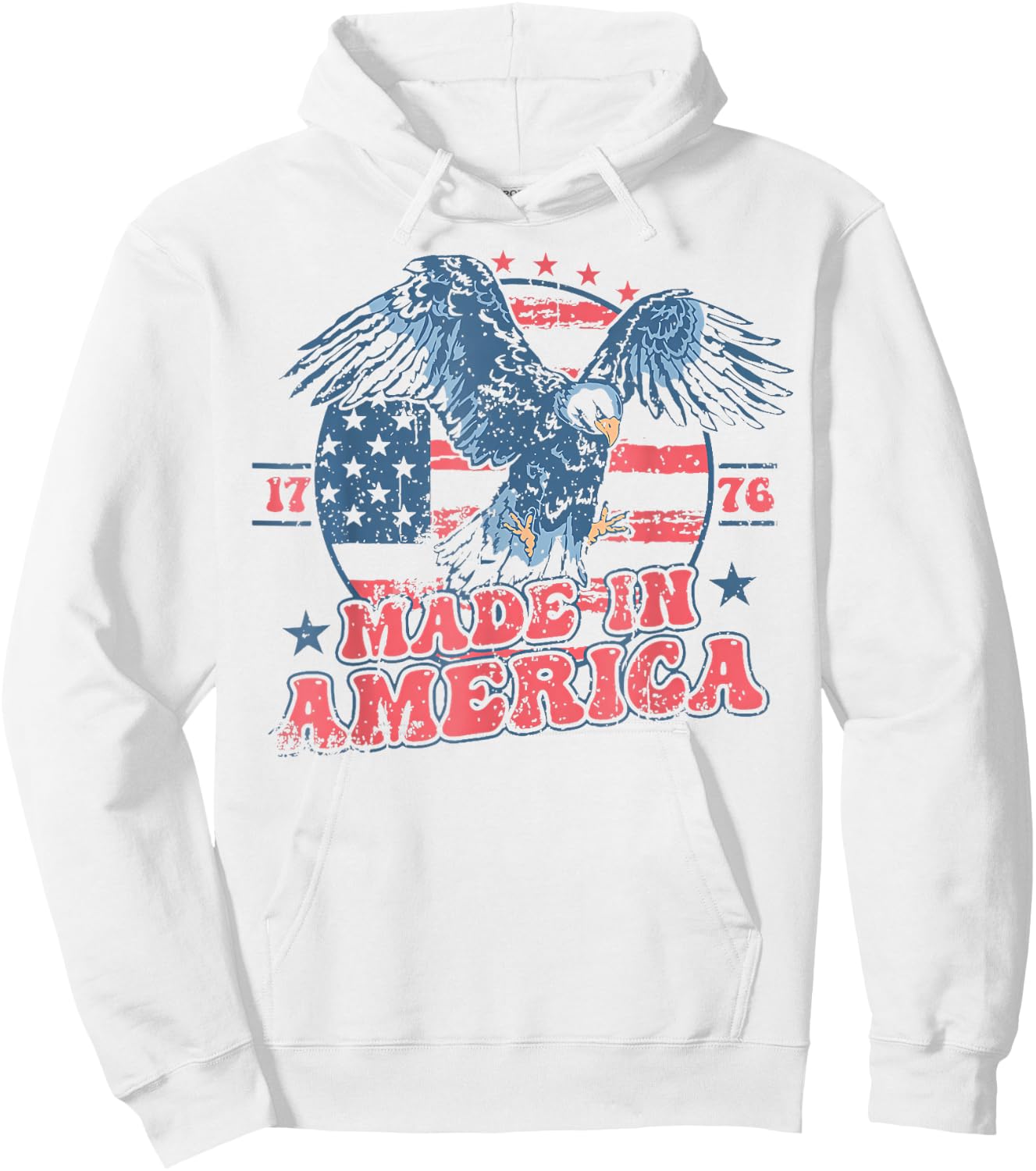 Made in America USA Flag Eagle 4th of July Patriotic Freedom Hoodie - Hoodie | White