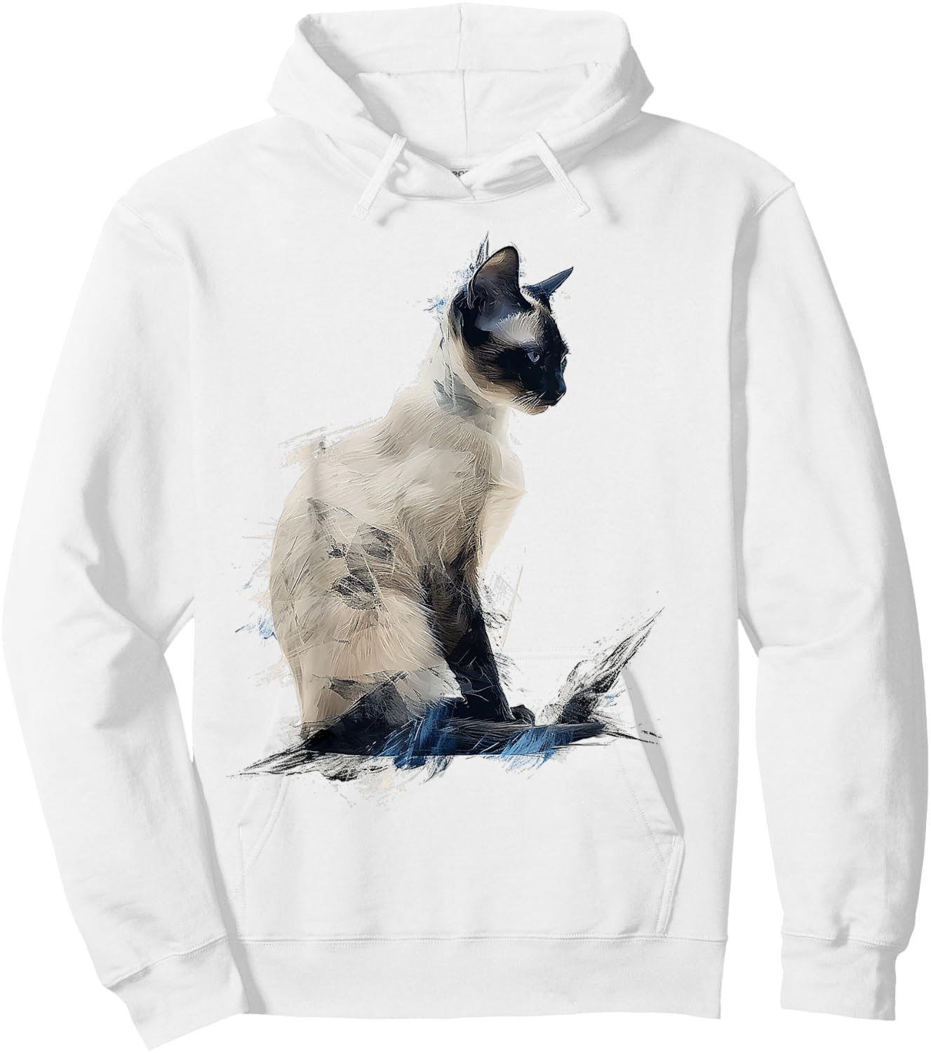 Cat Abstract Motif Drawing Art Animal Cat Women Kids Hoodie - Hoodie | White
