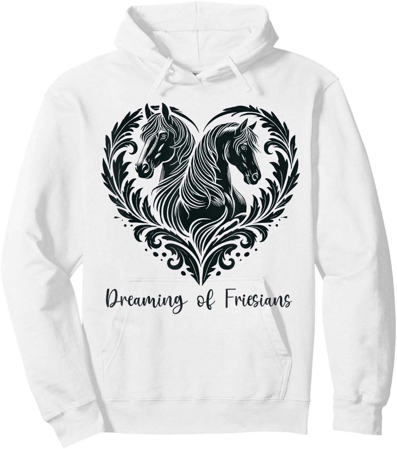 Friesian Horse Lover Majestic Friesian Horse Riding Hoodie - Hoodie | White