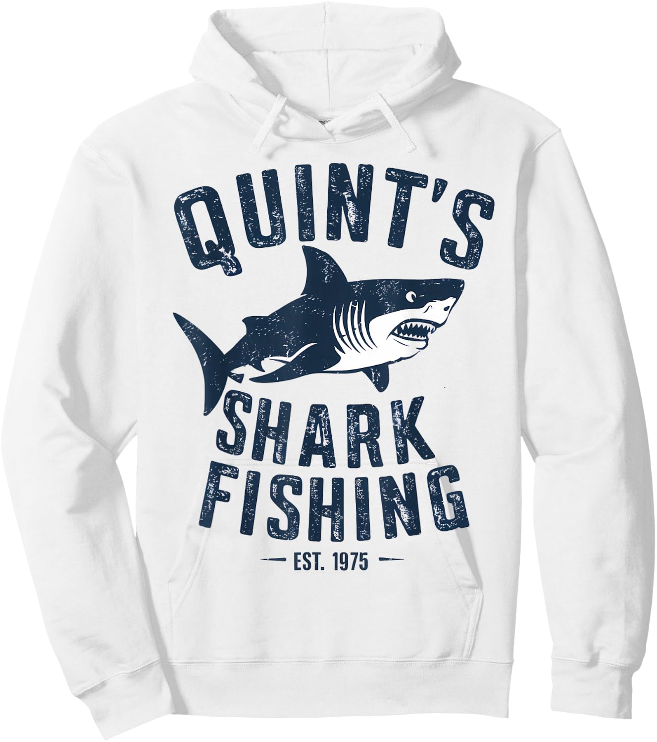 Vintage Quint's Shark Fishing 1975 Retro Hoodie - Hoodie | White