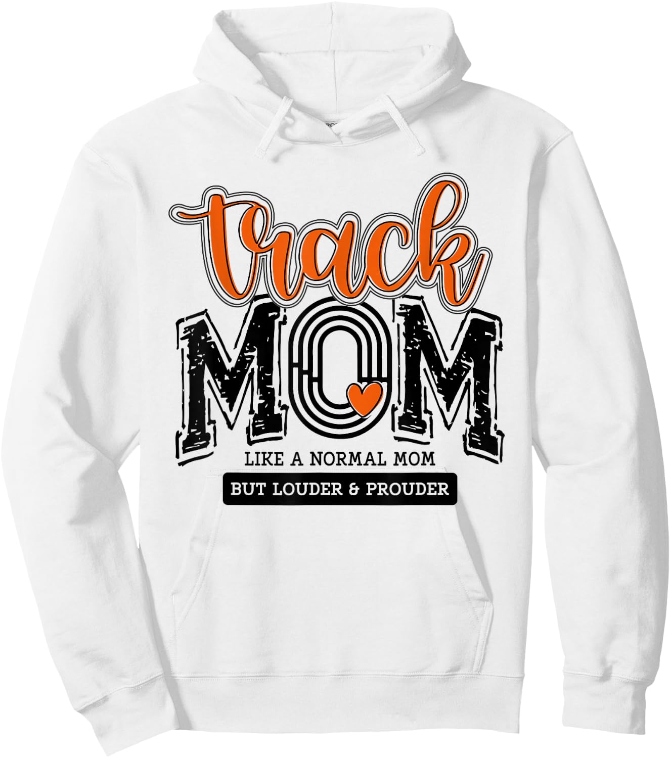 Track Mom Orange Track And Field Mama Runner Running Team Hoodie - Hoodie | White