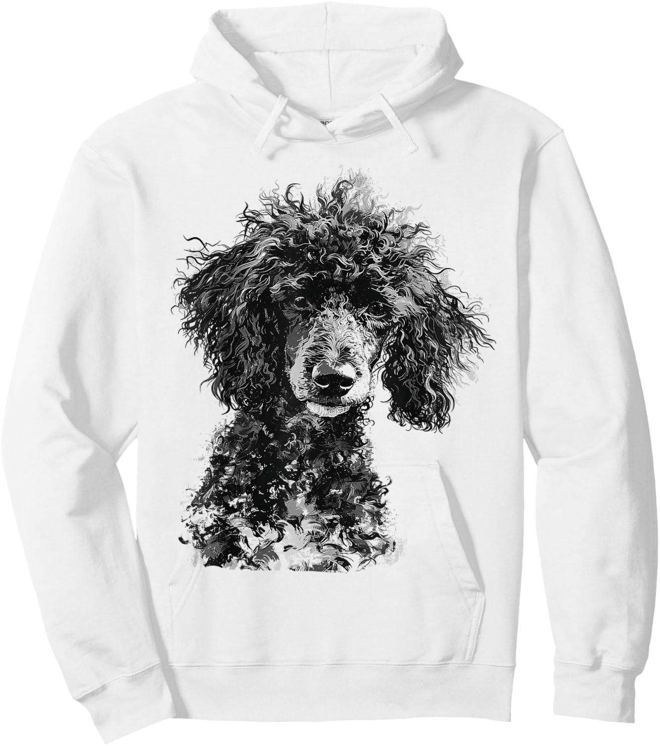 Poodle Abstract Motif Drawing Art Animal Poodle Hoodie - Hoodie | White