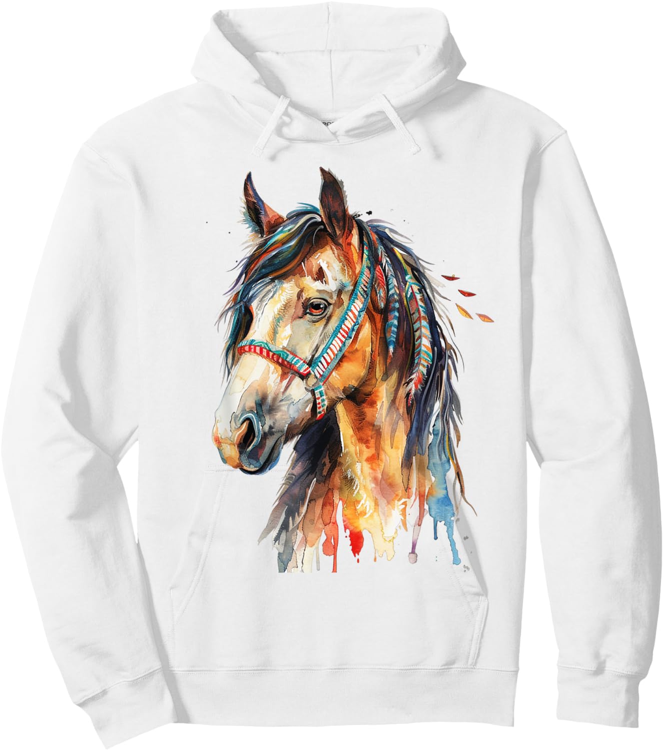 Native American Wild Horse Hoodie - Hoodie | White