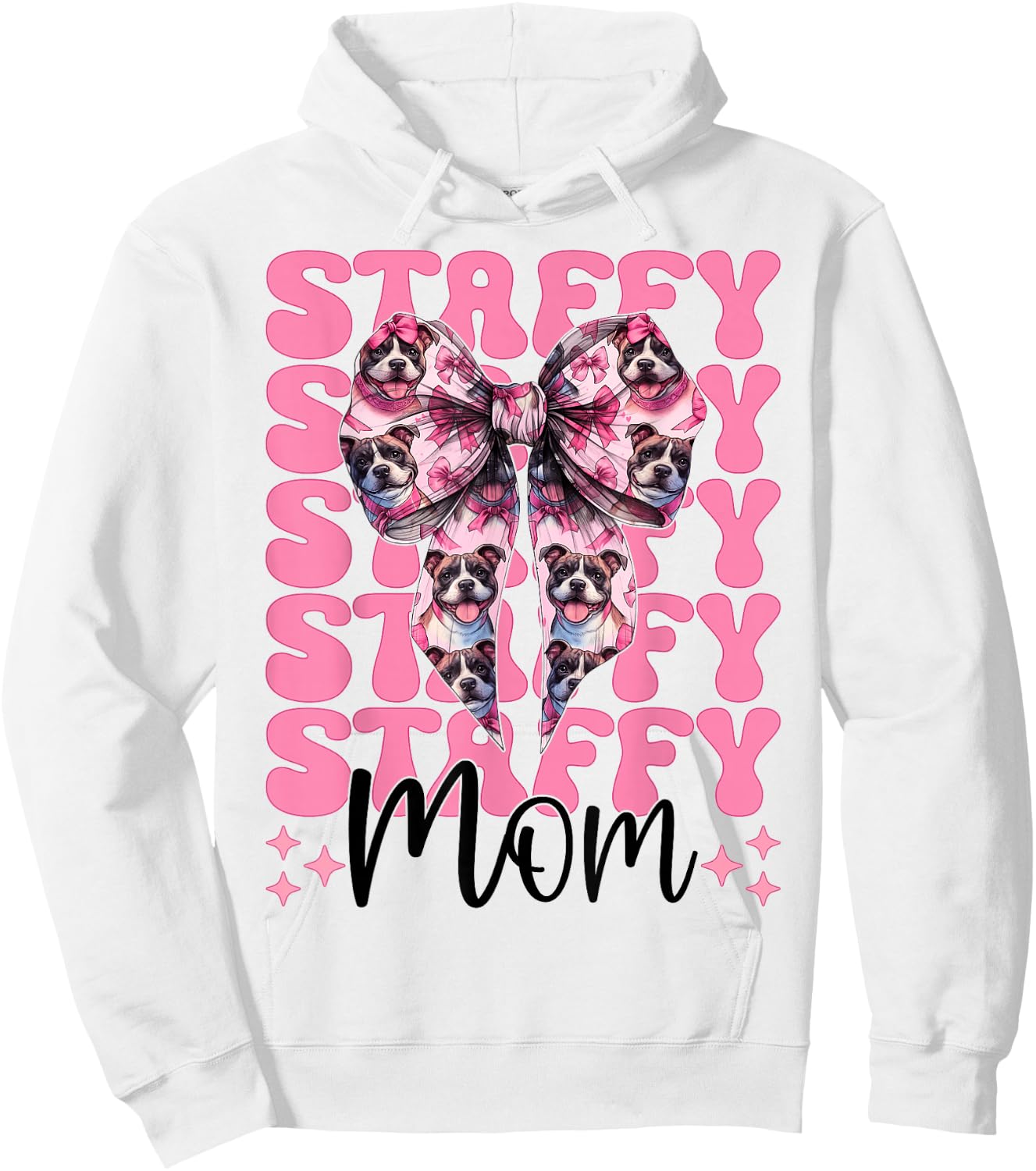 Staffy Mom Mama Staffordshire Bull Terrier Dog Mother's Day Hoodie - Hoodie | White