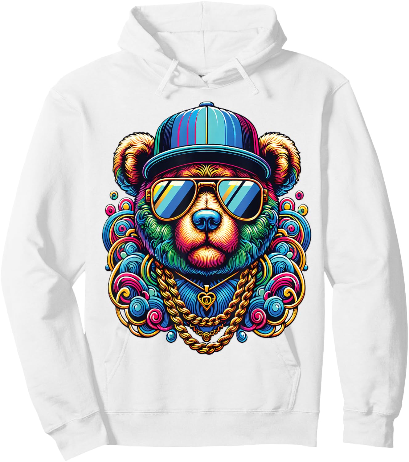 Gangsta Teddy Bear Hoodie - Hoodie | White