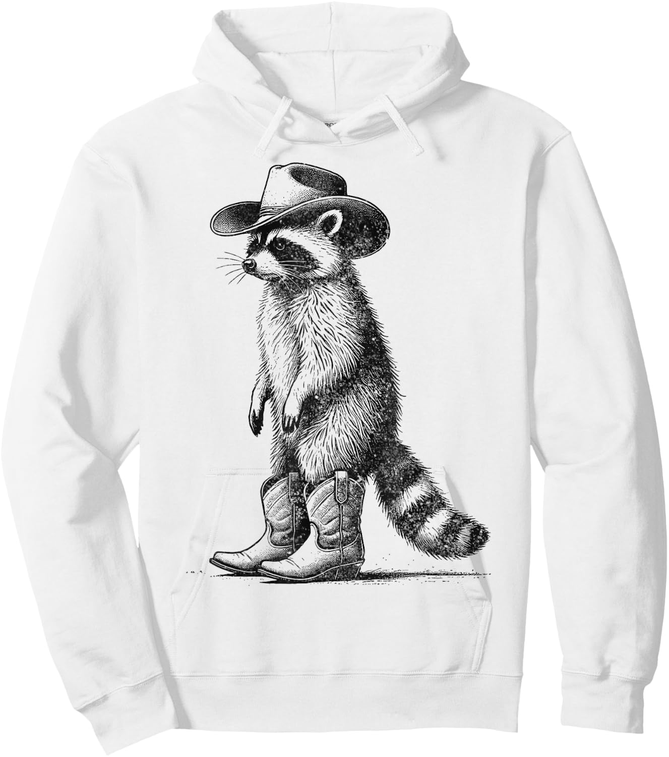 Vintage Raccoon Cowboy Cowgirl Western Country Hoodie - Hoodie | White