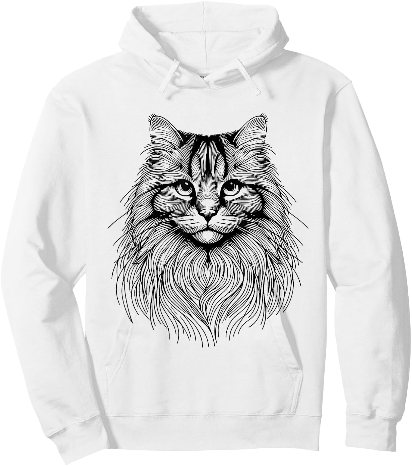 Cat Fingerprint - Siberian Forest Dad Mom Men Women Hoodie - Hoodie | White