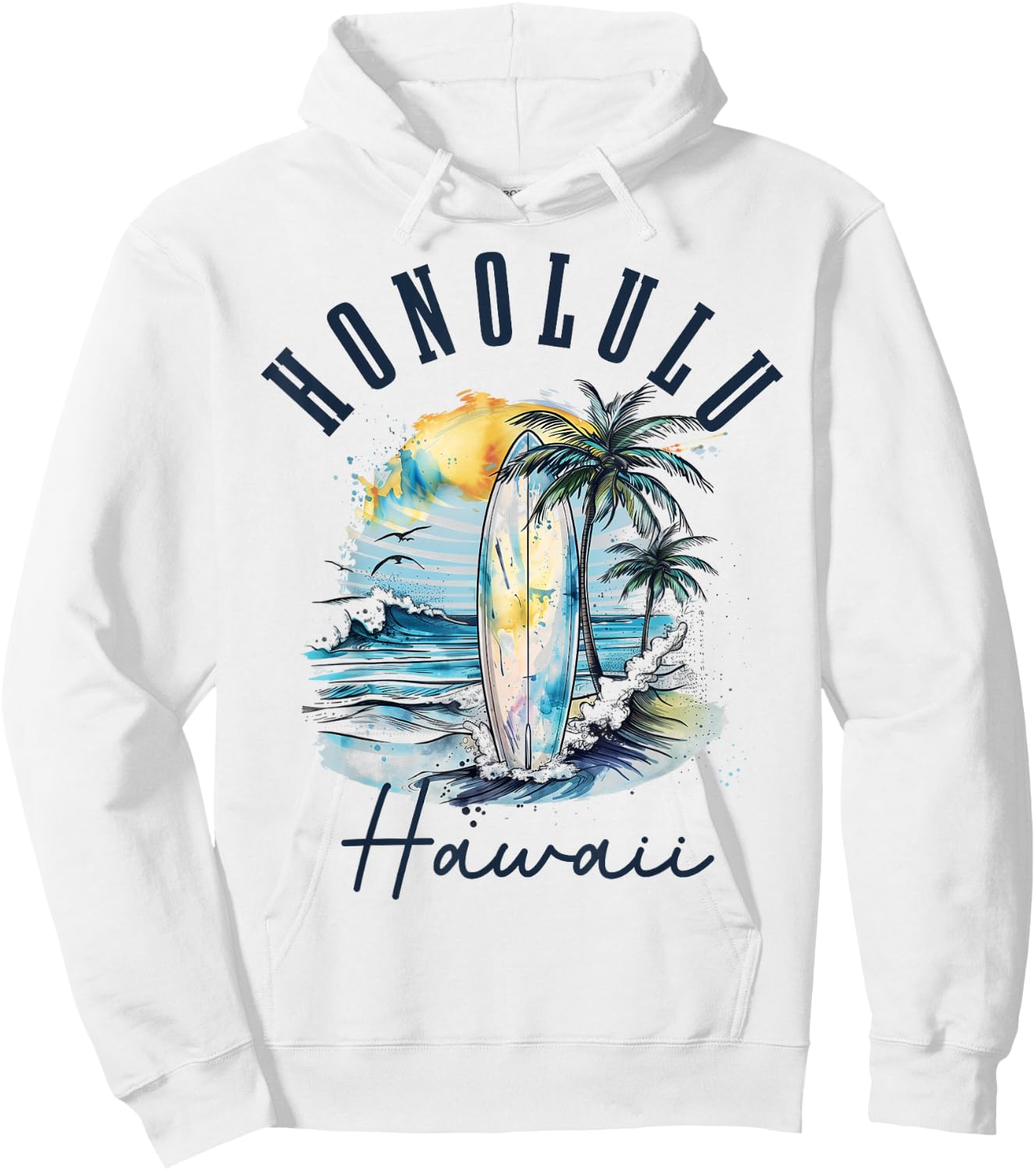 Honolulu Hawaii Hawaiian Surf Vintage Surfing Surfer Hoodie - Hoodie | White