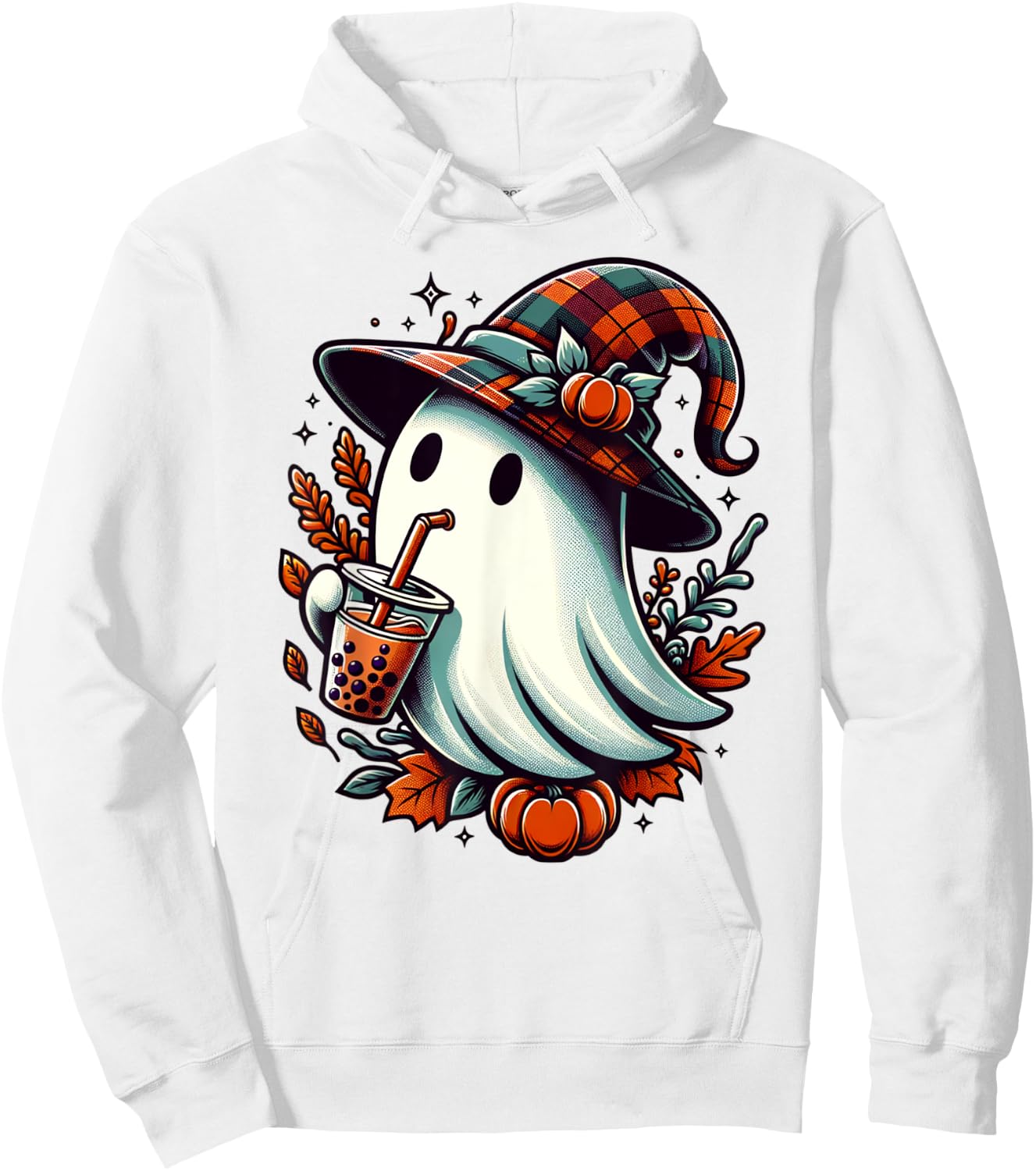 Cute Halloween Ghost Funny Halloween Ghost Hoodie - Hoodie | White