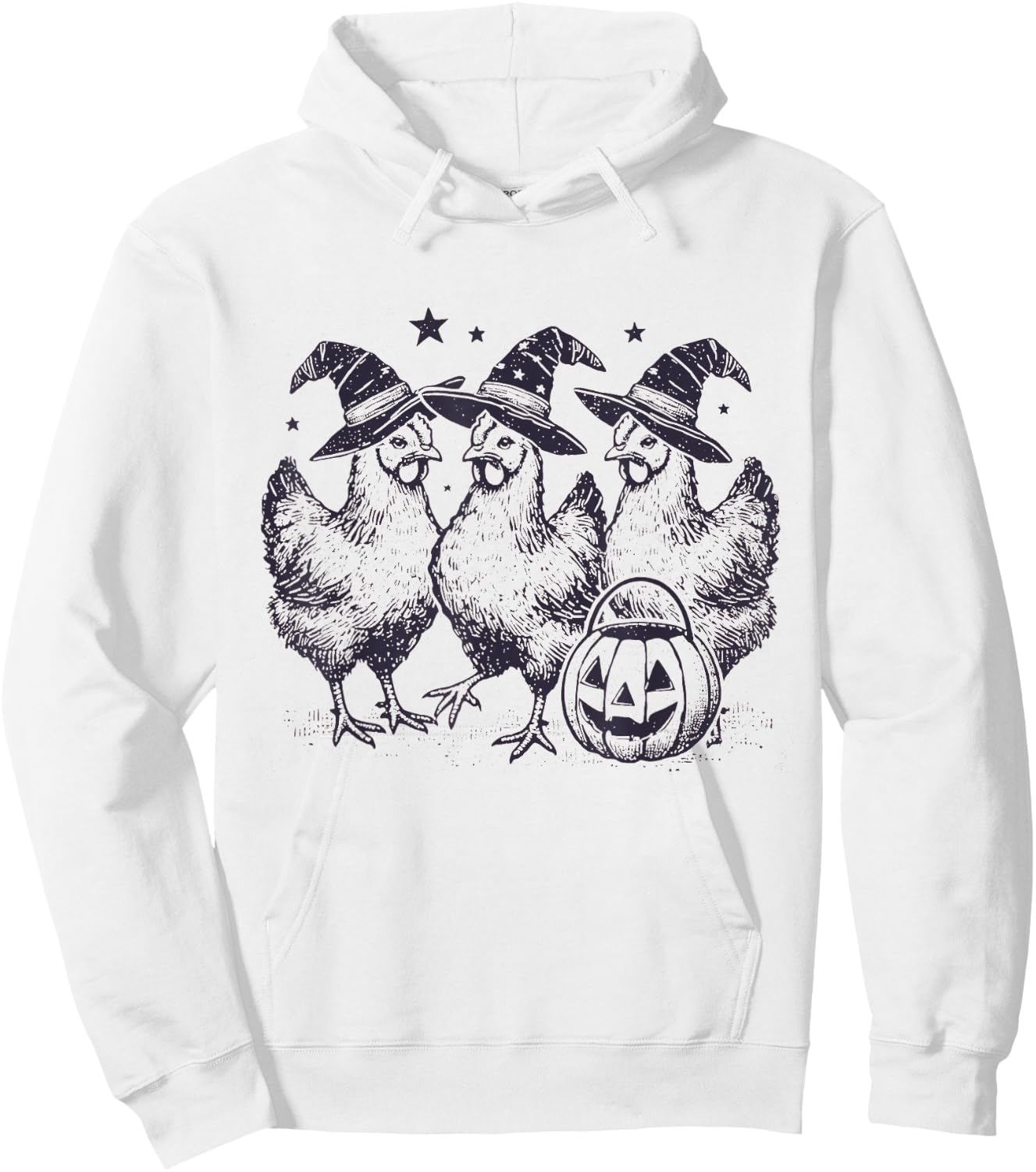 Funny Chicken Halloween Costume Spooky Season Chickens Witch Hoodie - Hoodie | White