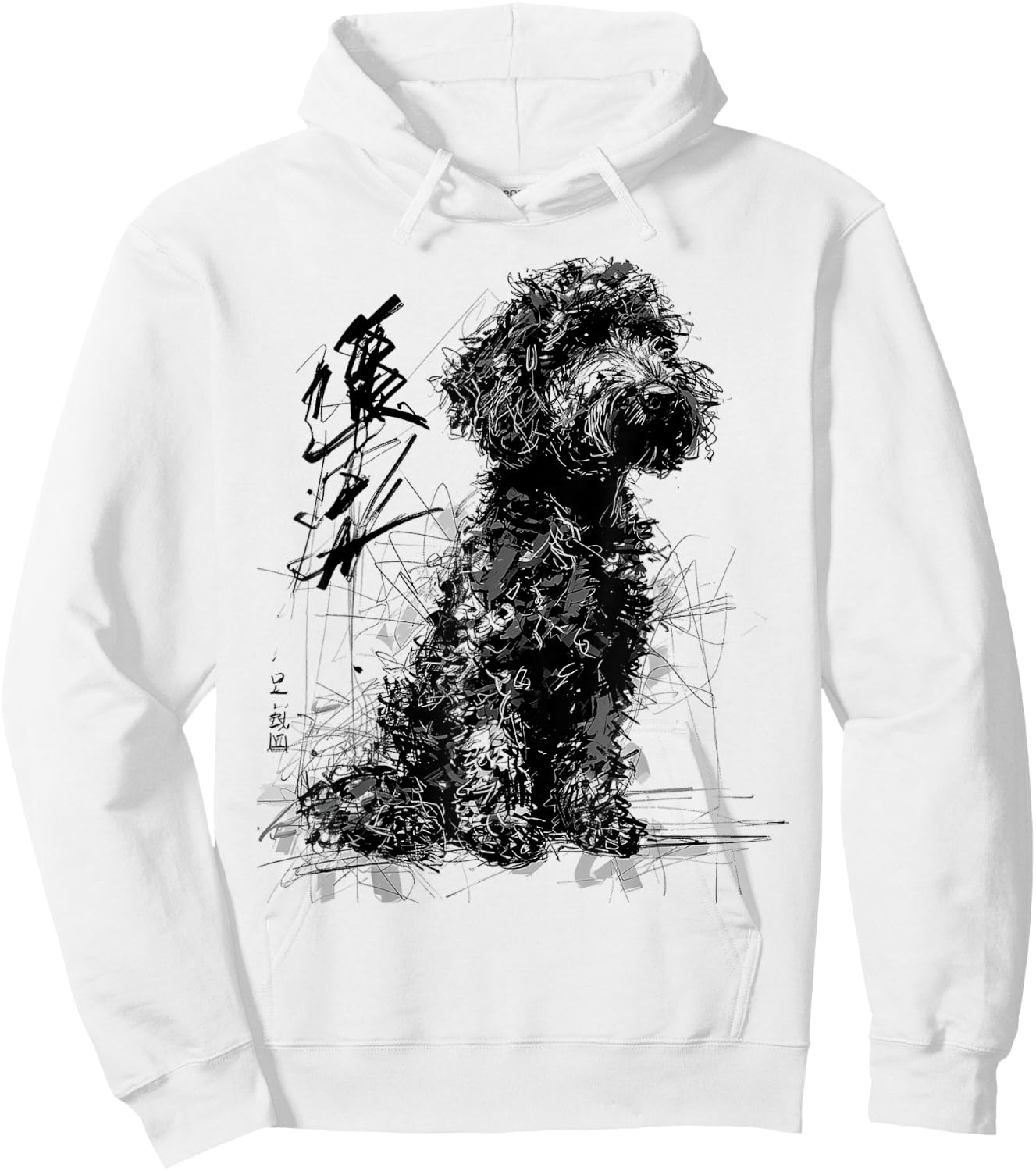 Labradoodle Abstract Pet Drawing Animal Labradoodle Hoodie - Hoodie | White