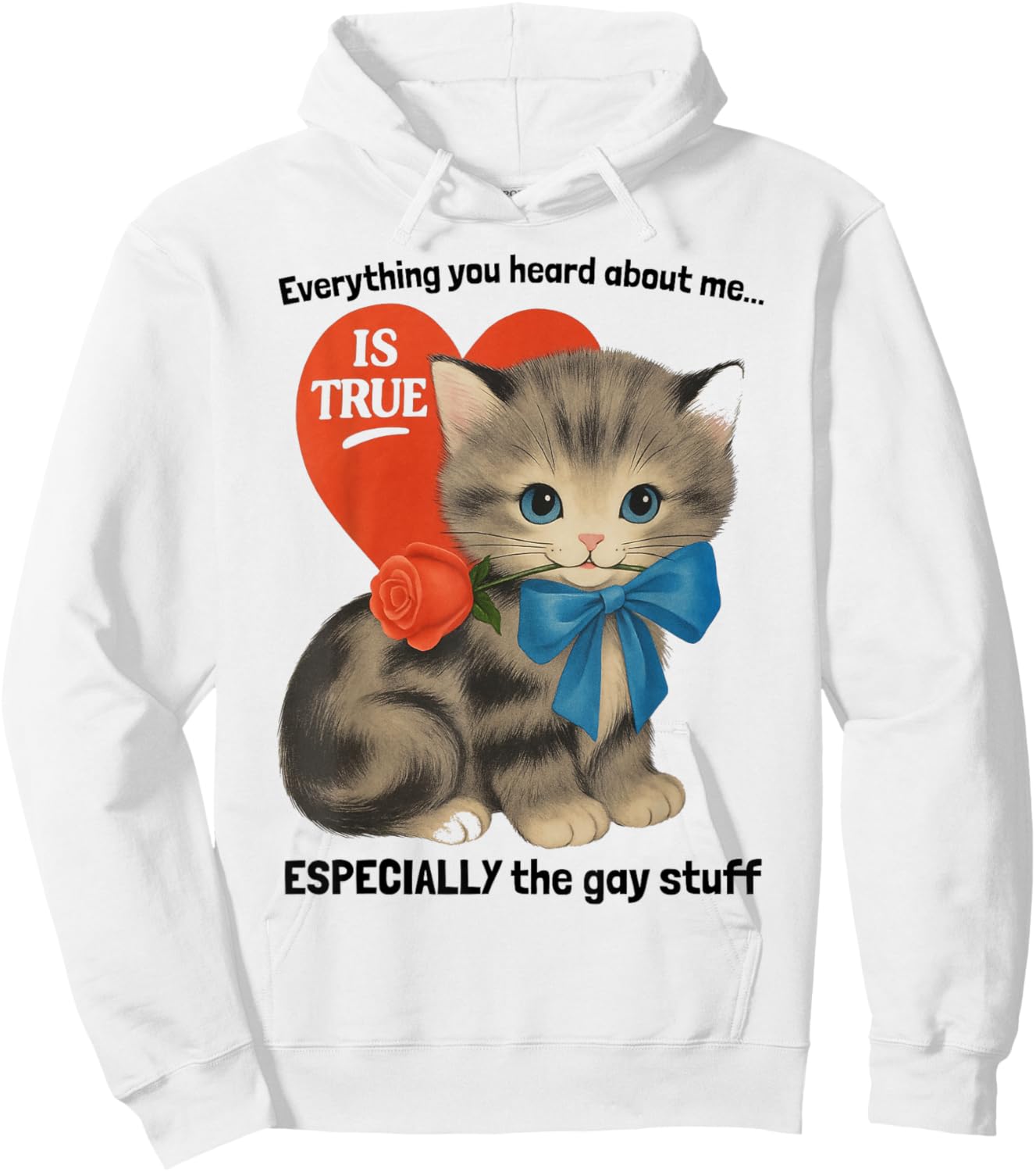 Everything You Heard About Me Is True... Funny Gay Cat Humor Hoodie - Hoodie | White