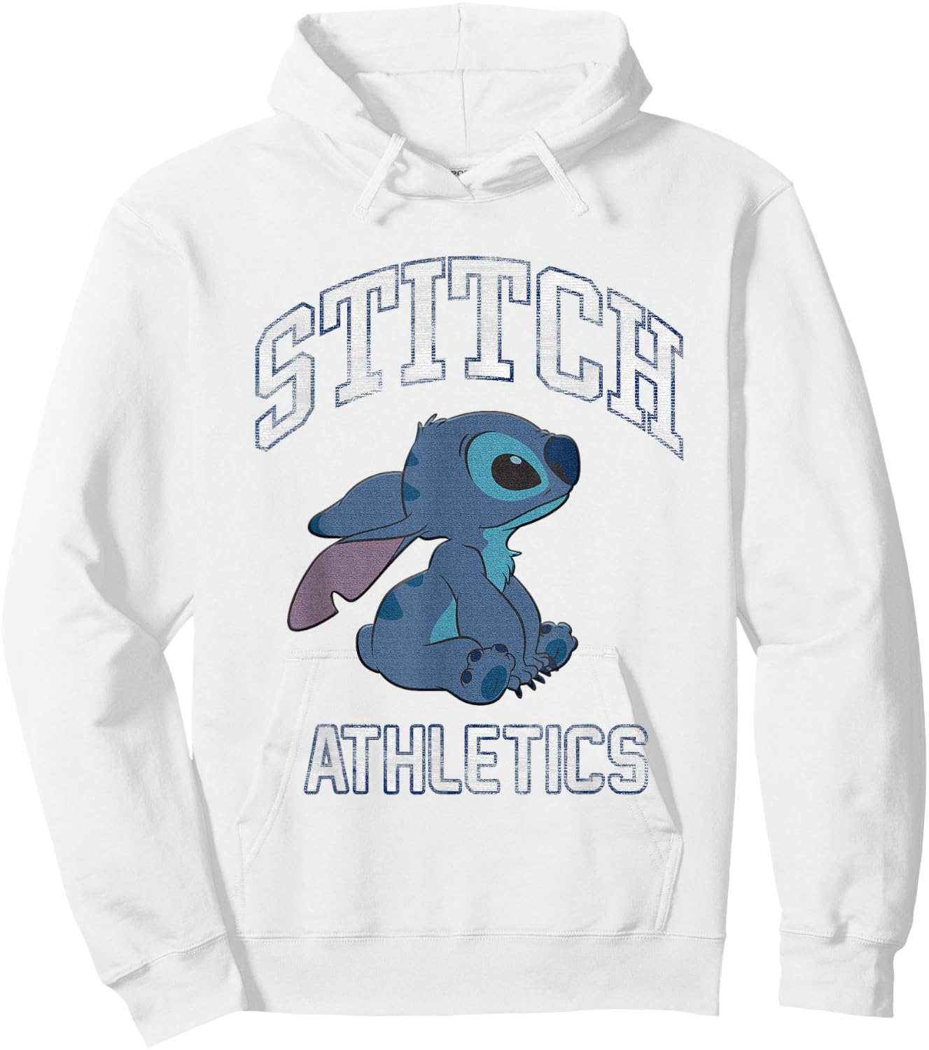 Disney Lilo & Stitch Stitch Athletics Distressed Logo Hoodie - Hoodie | White