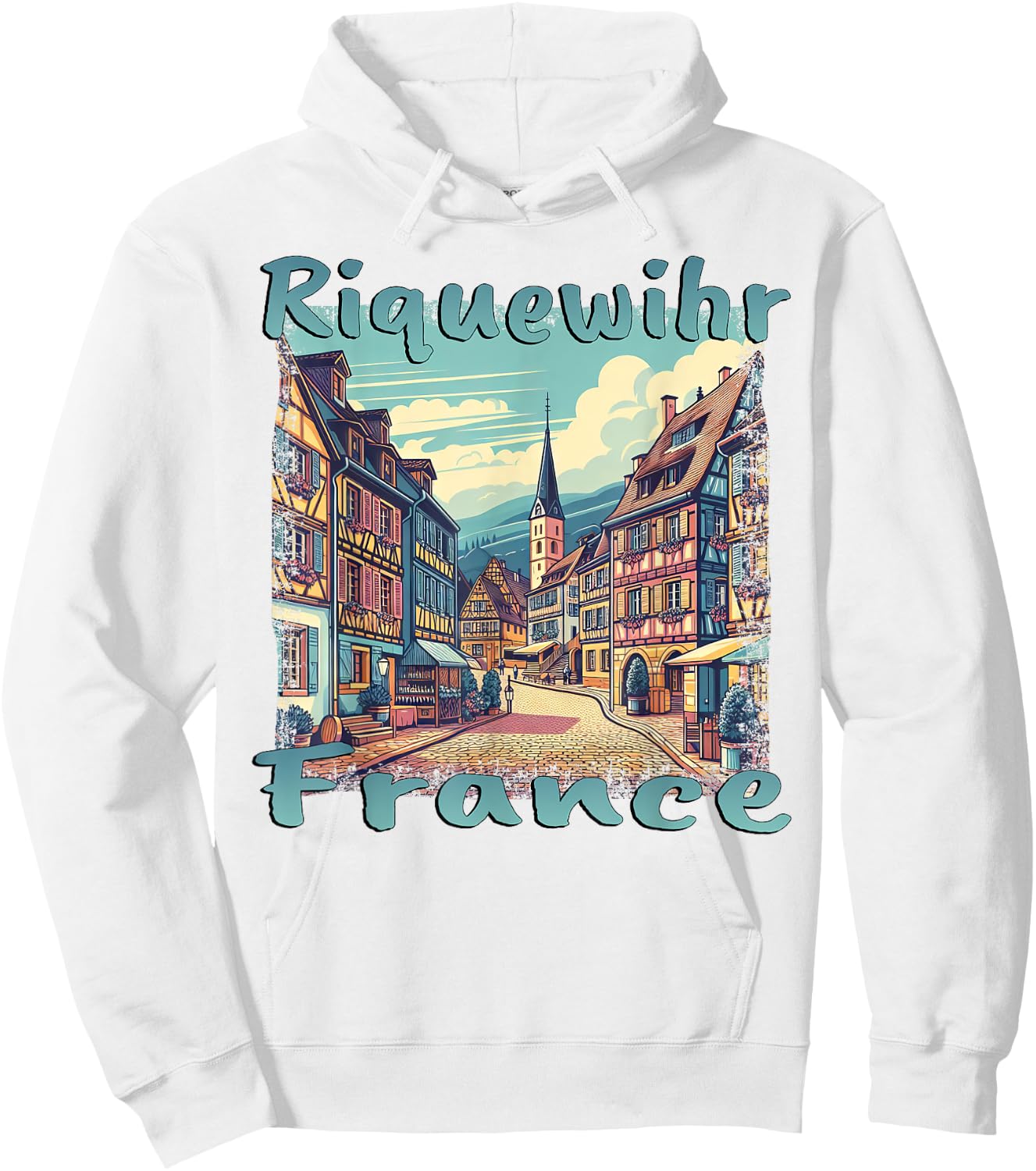 Riquewihr France Holiday Design Town Hoodie - Hoodie | White