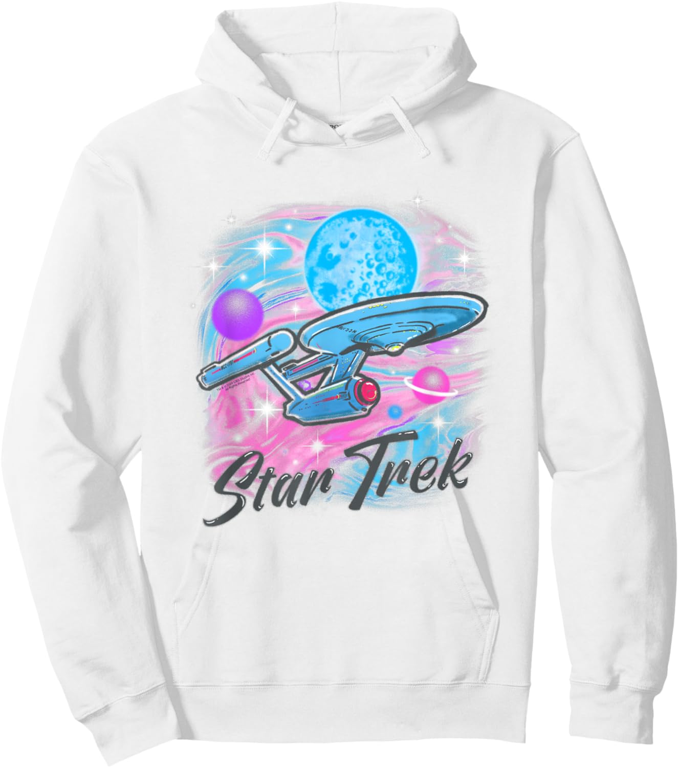 Star Trek: The Original Series Retro Airbrush Enterprise Hoodie - Hoodie | White
