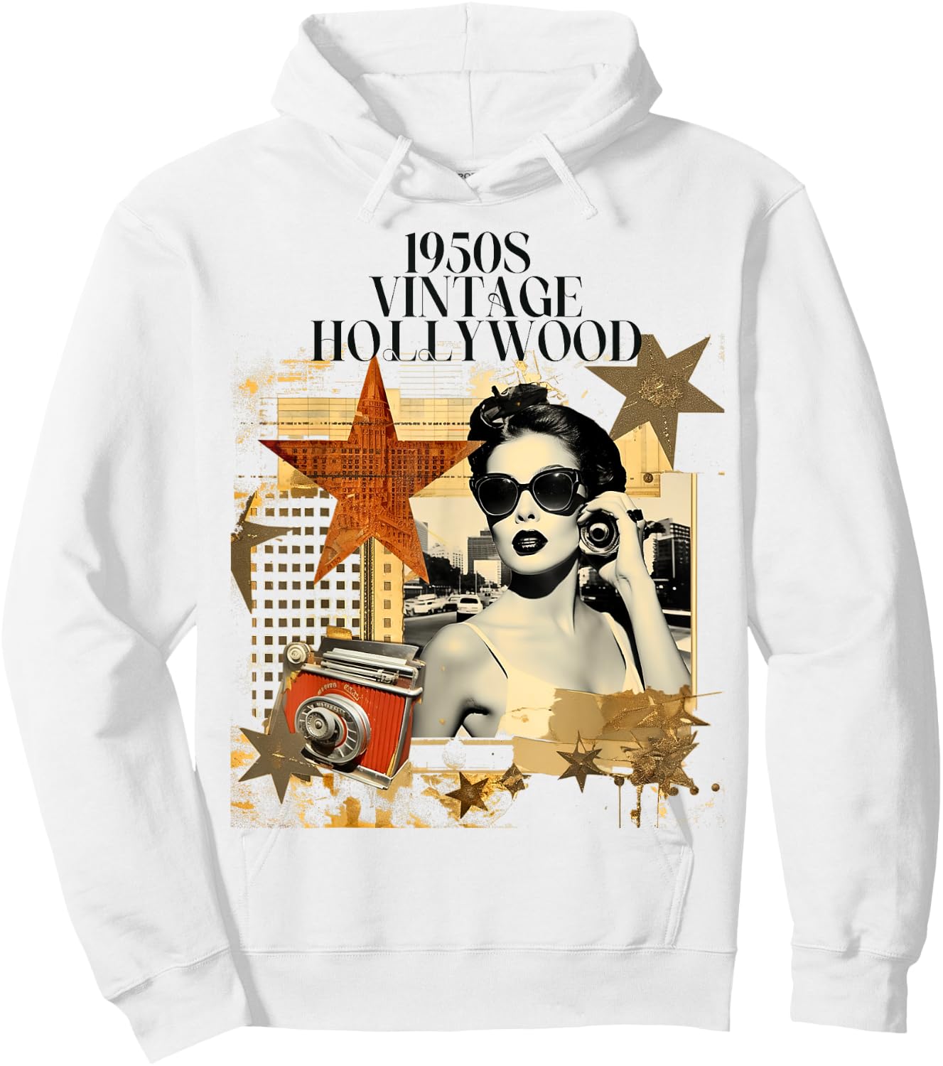 Retro Vintage Hollywood California Design Hoodie - Hoodie | White