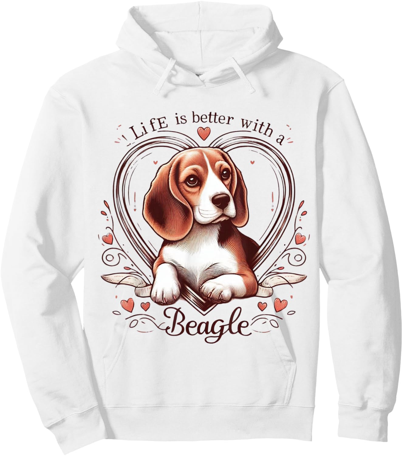 Life is Better with a Beagle Cute Dog Lover Gift Men Women Hoodie - Hoodie | White