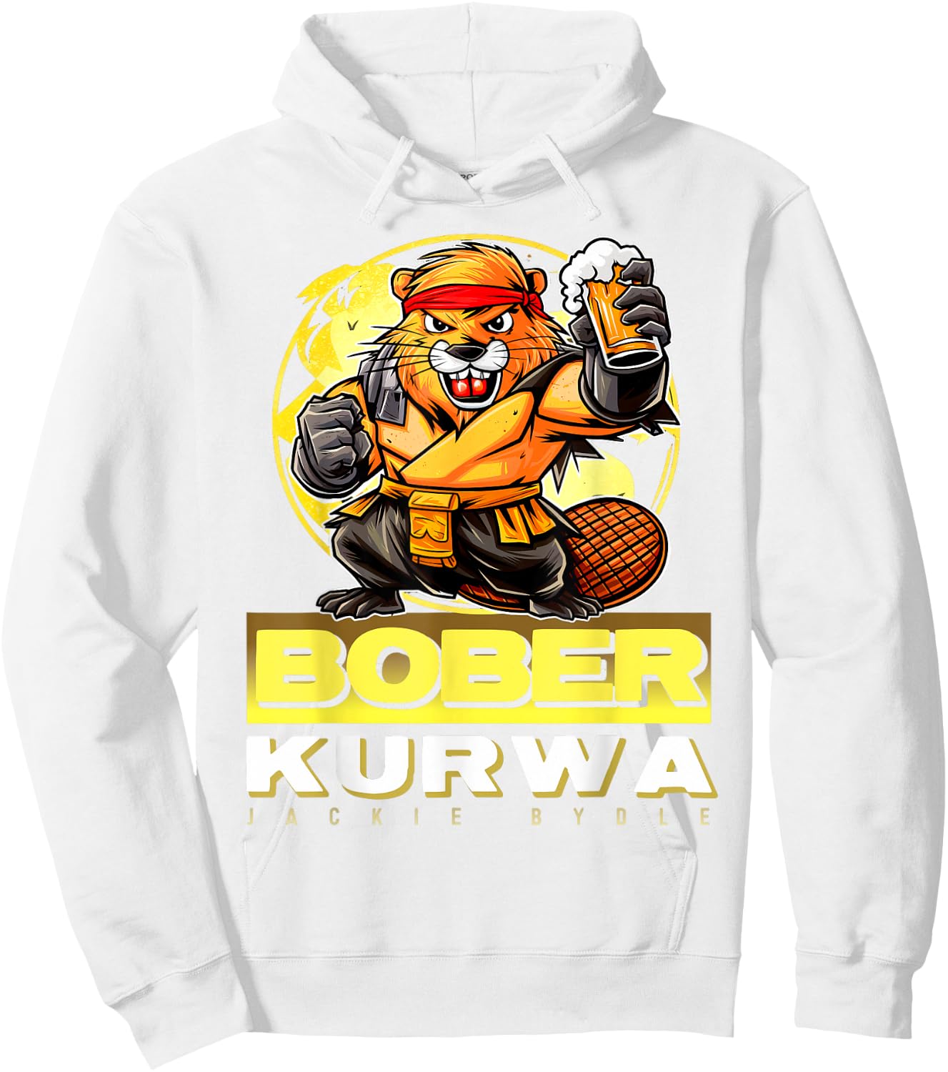 Funny Bober Bóbr Kurwa Polish Bober Kurwa Beer Bobr Hoodie - Hoodie | White