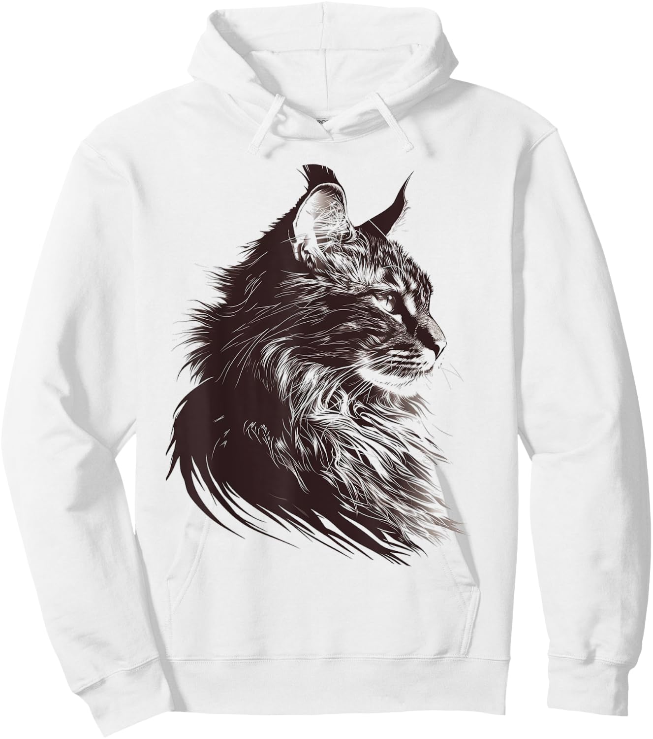 Cat Abstract Motif Drawing Artwork Animal Cat Men Women Kids Hoodie - Hoodie | White
