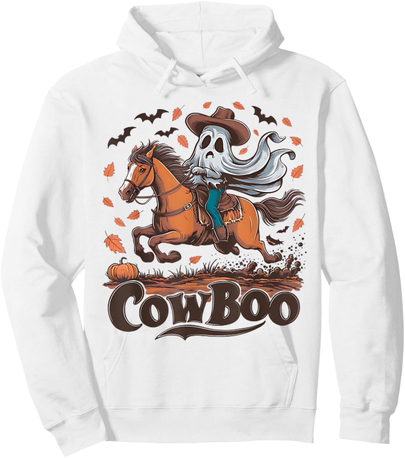 Cowboo Ghost Riding Horse Western Cowboy Ghost Halloween Hoodie - Hoodie | White