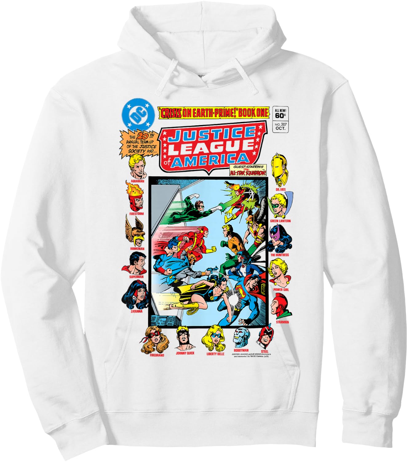 DC Comics Justice League Crisis On Earth Comic Cover Small Hoodie - Hoodie | White