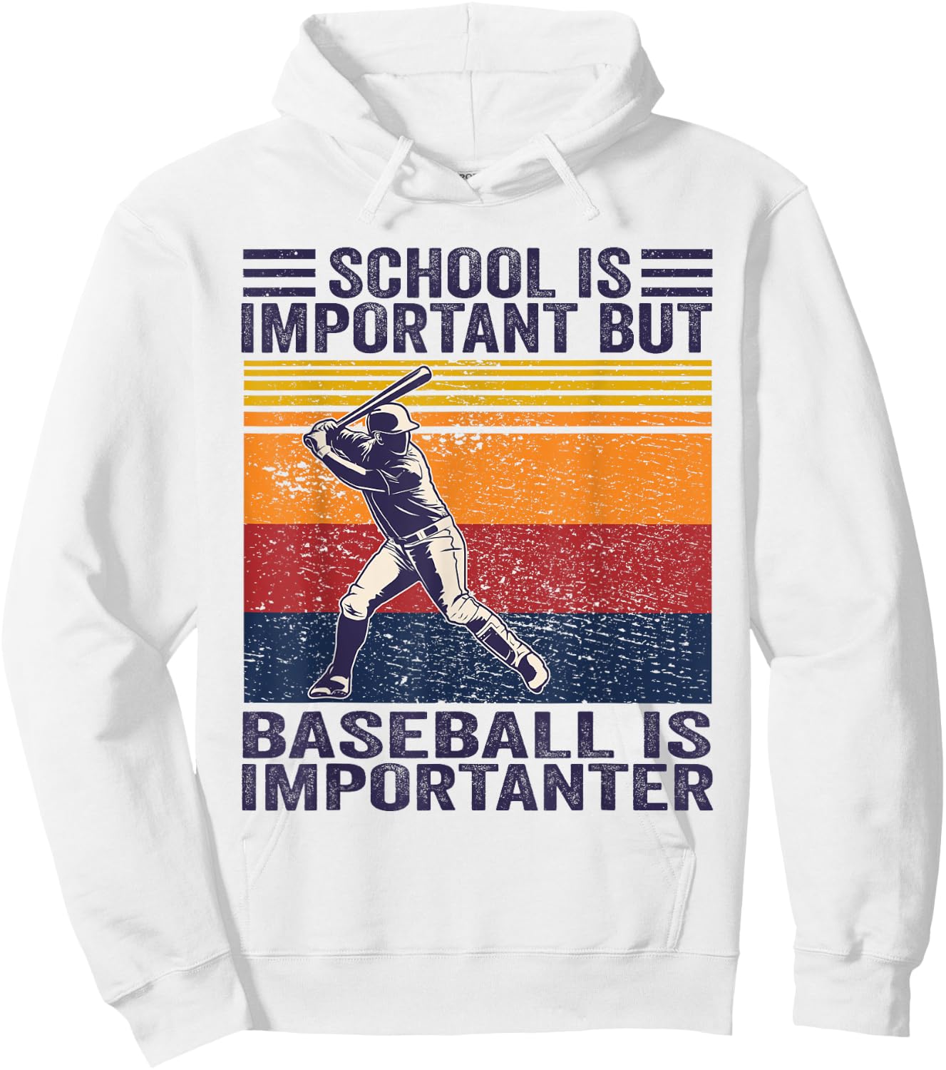School Is Important But Baseball Is Importanter Baseball Hoodie - Hoodie | White