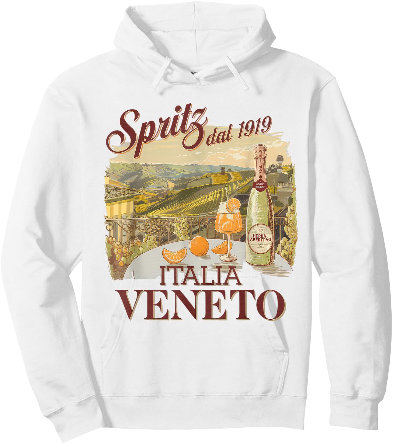 Spritz Veneto Italia Vintage Orange Wine Cocktail Hoodie - Hoodie | White