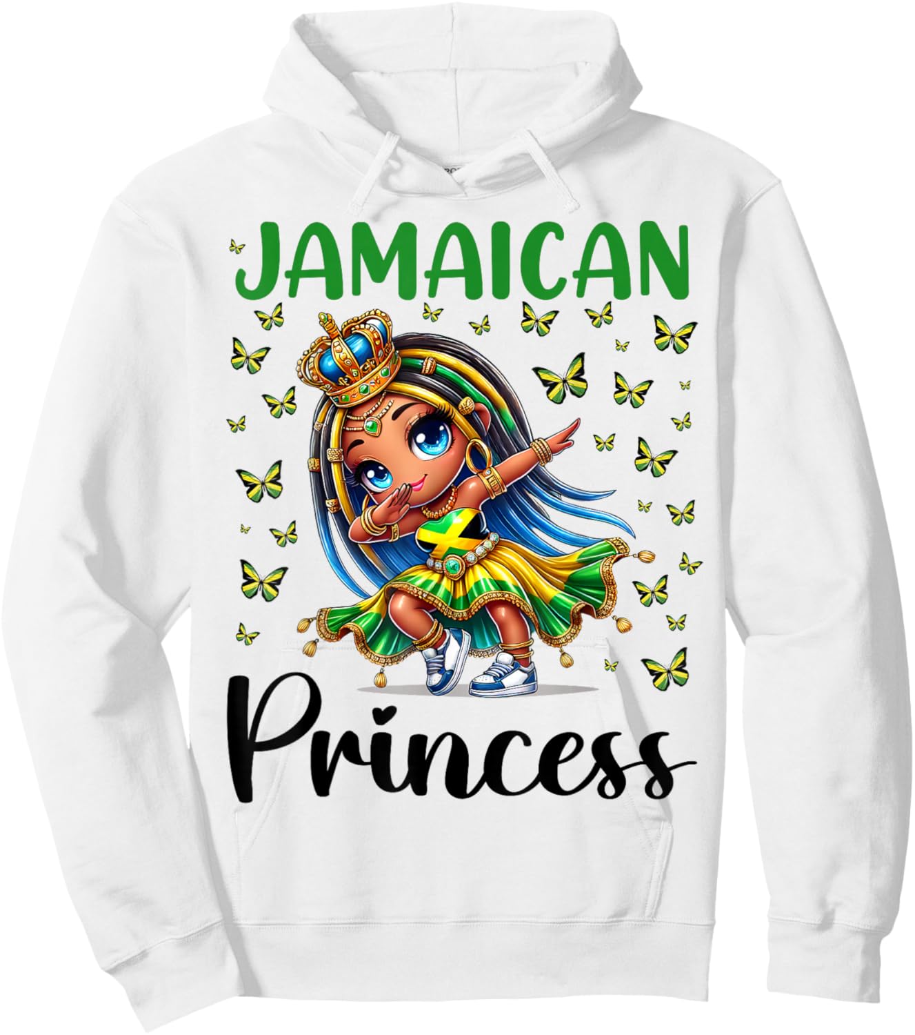 Jamaican Princess Dabbing for Girls & Kids Hoodie - Hoodie | White