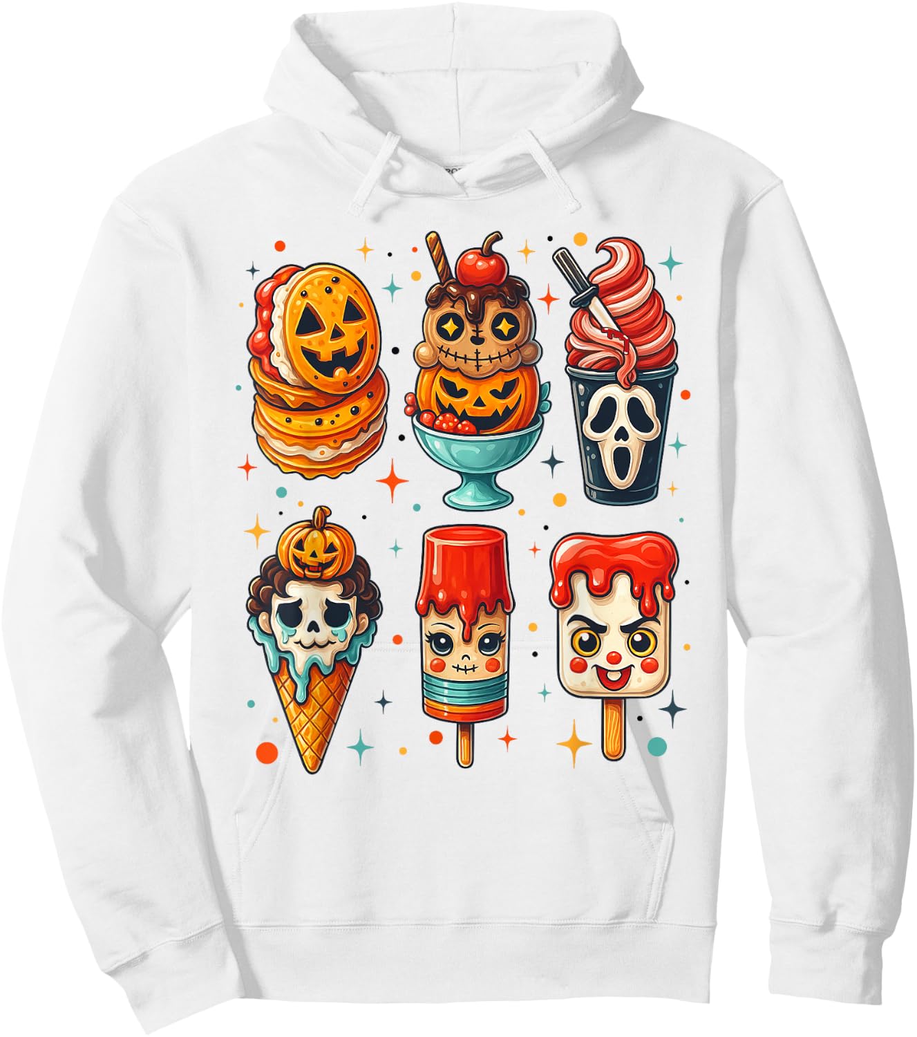 Horror Movie Summer Popsicle Halloween Ice Cream Summerween Hoodie - Hoodie | White