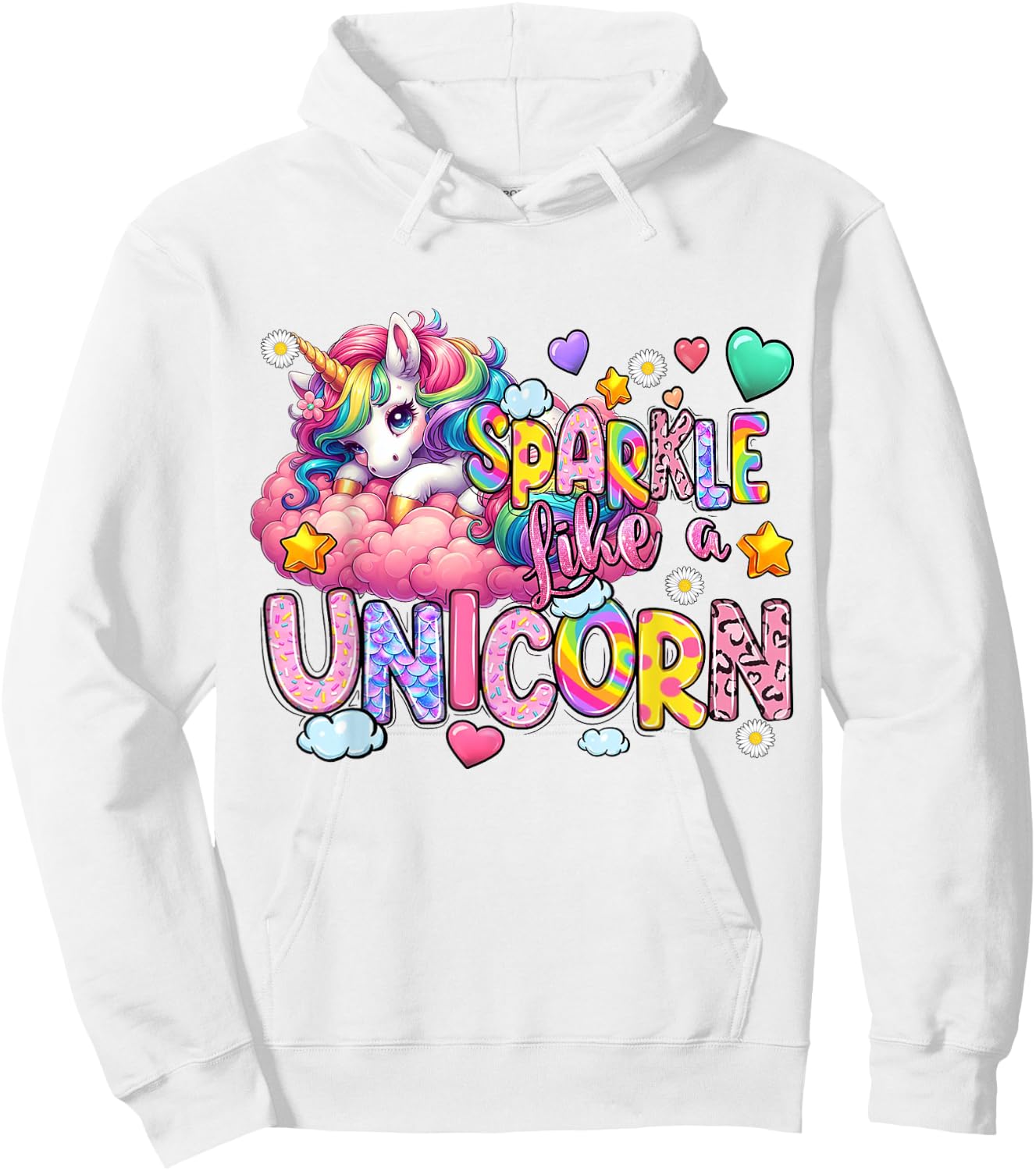 Sparkle Like A Unicorn Cute Hoodie - Hoodie | White