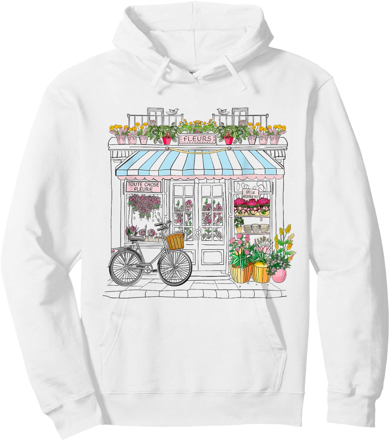 Cute French Flower Shop Paris France Women Girls Souvenir Hoodie - Hoodie | White