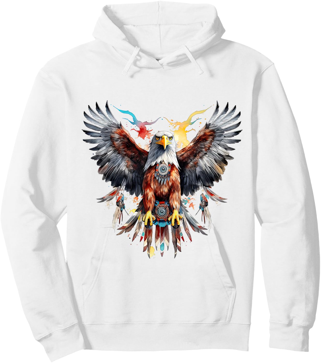 Native American Wild Eagle Hoodie - Hoodie | White