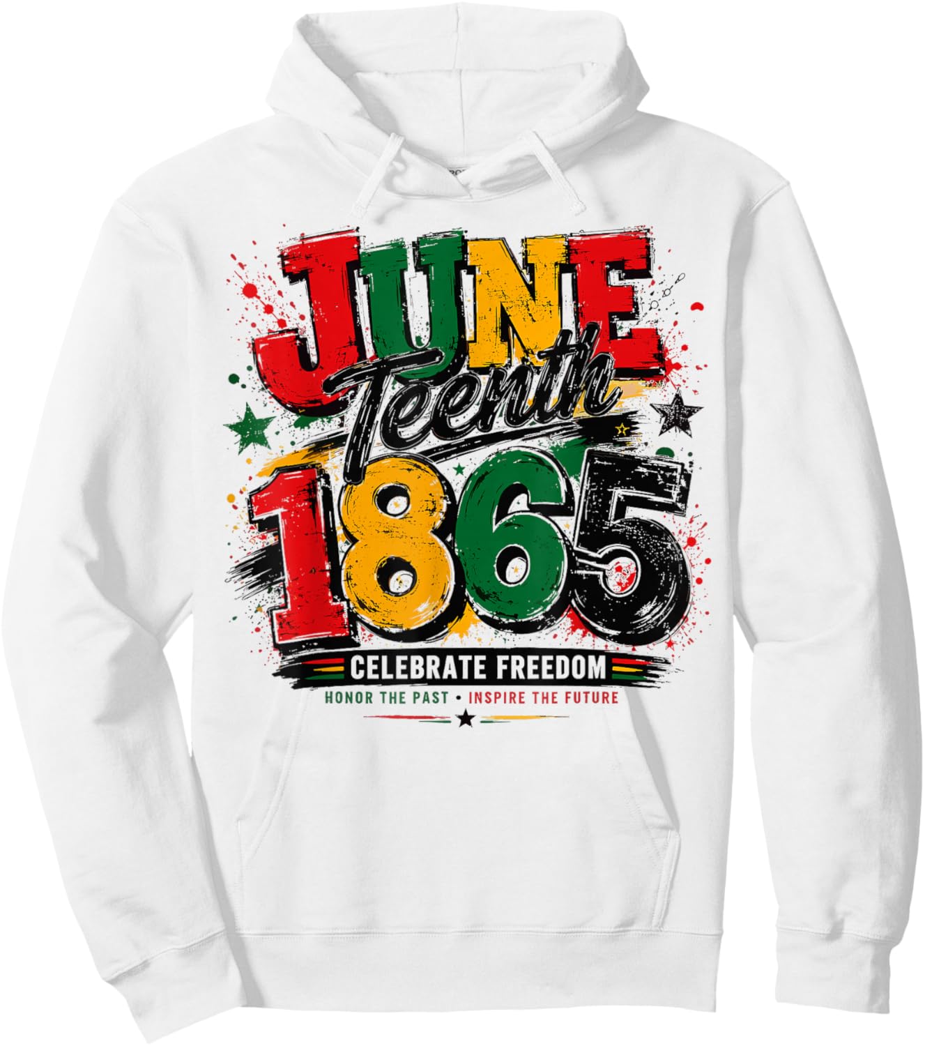 Juneteenth 1865 Celebrate Freedom African American Black Hoodie - Hoodie | White