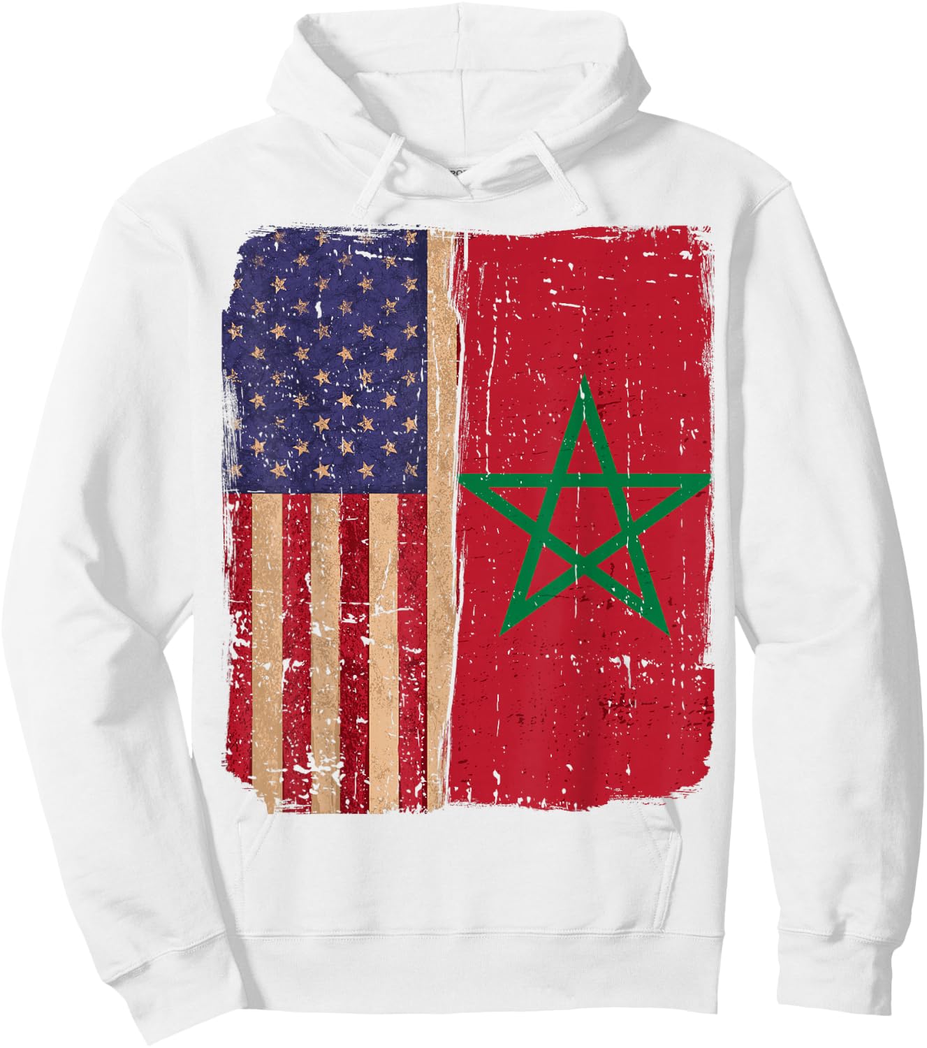 Morocco and America USA Flag Roots Half Moroccan American Hoodie - Hoodie | White