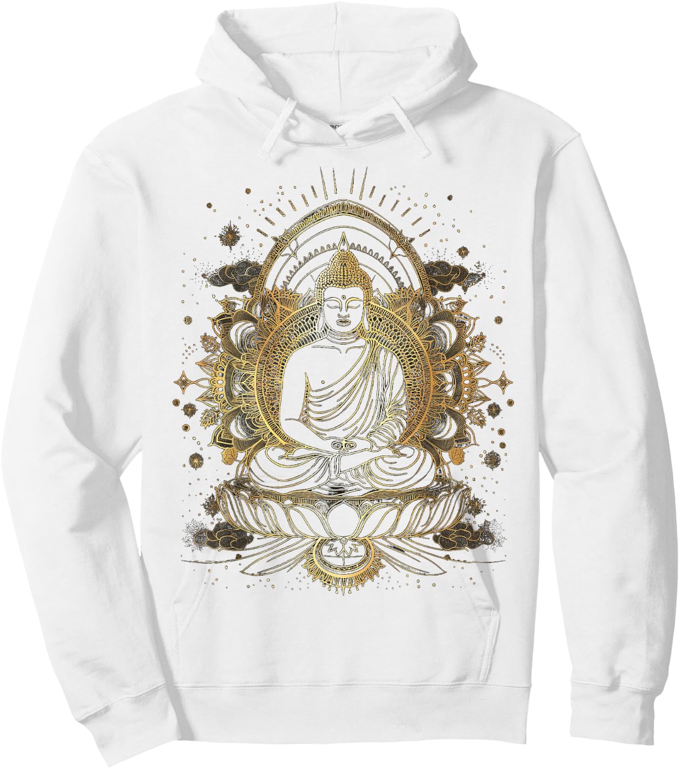 Golden Buddha Yoga Meditation Spiritual in Nature Hoodie - Hoodie | White