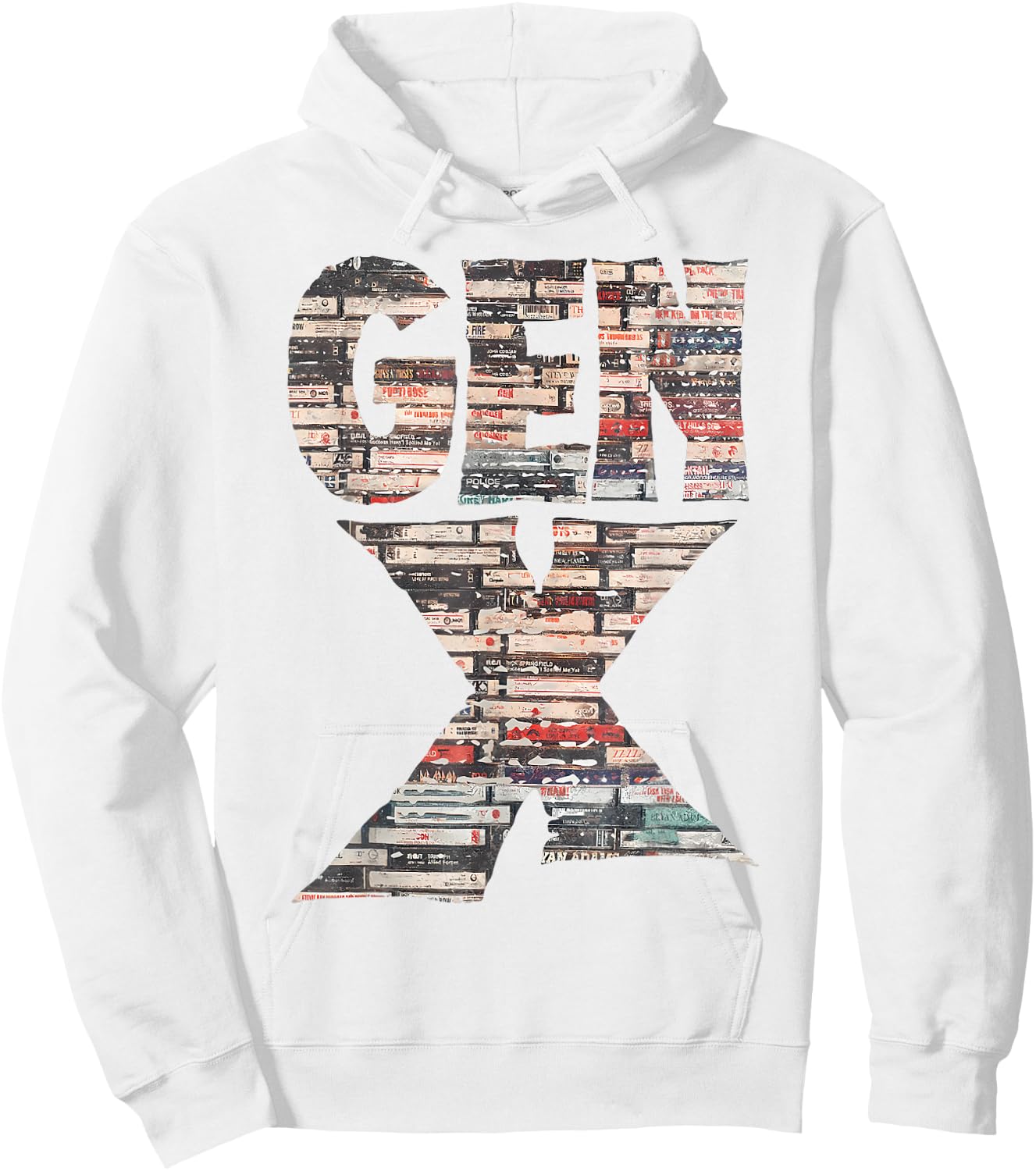 Gen X 80’s Rock Cassettes Hoodie - Hoodie | White
